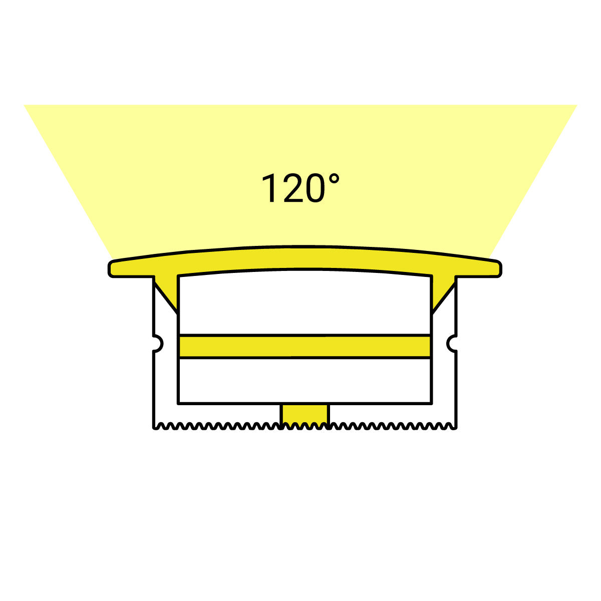 Funda de silicona flexible blanca - Tira LED a neón - 10x20 mm - Empotrable