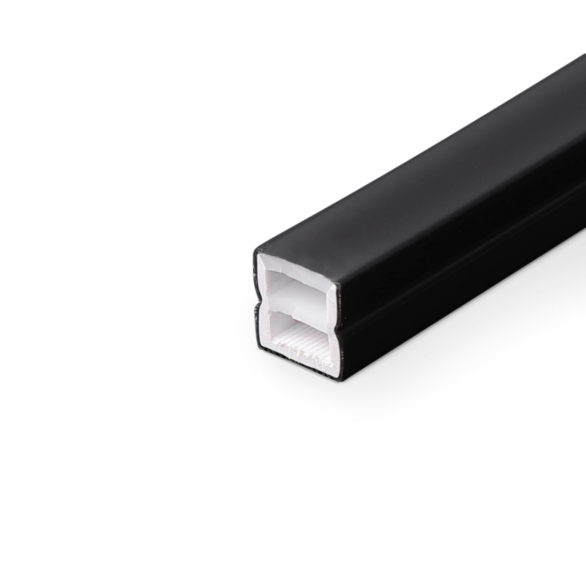 Funda de silicona flexible negra - Tira LED a neón - 10x10 mm - Superficie