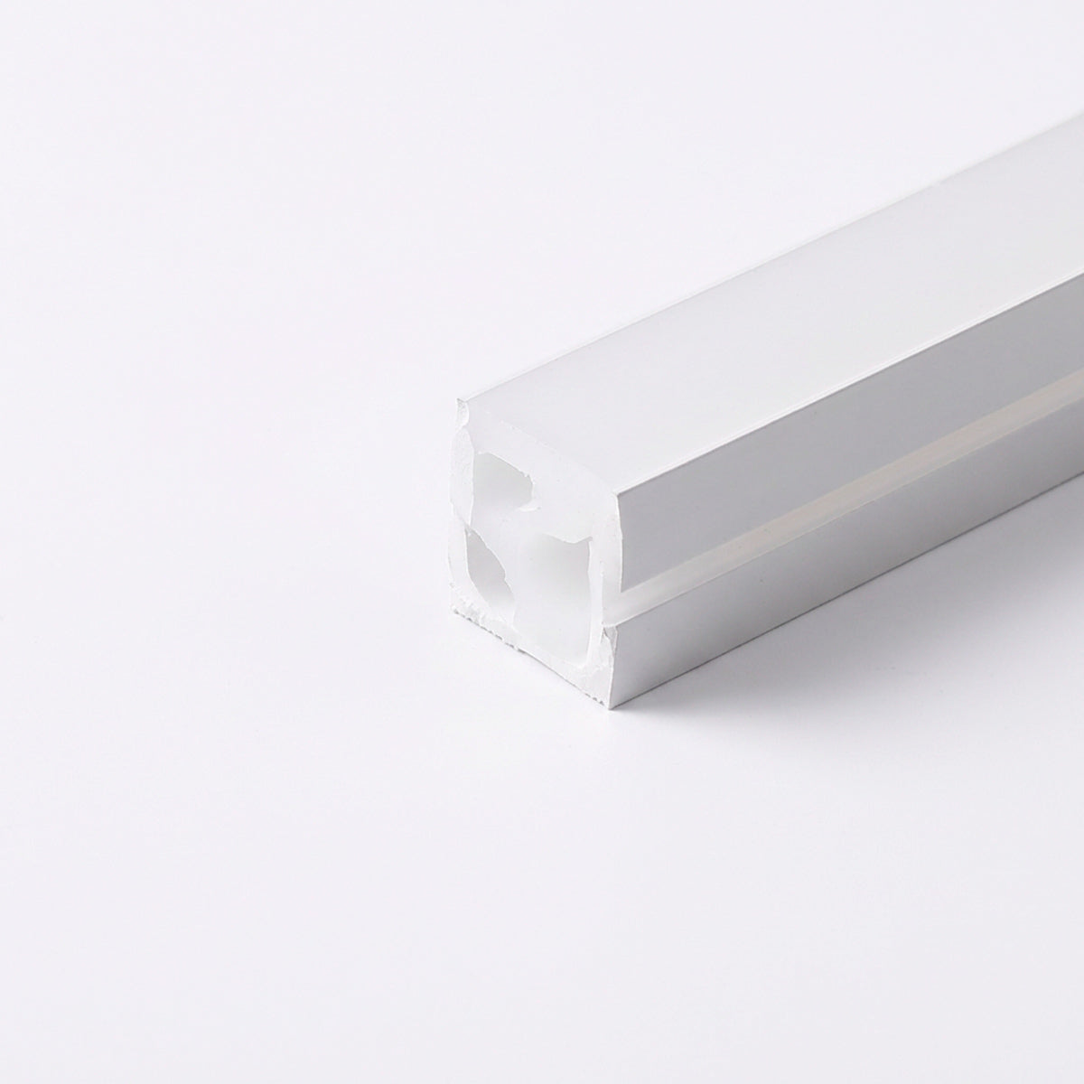 Funda de silicona flexible blanca - Tira LED a neón - 16x16 mm - Curvatura horizontal - Superficie