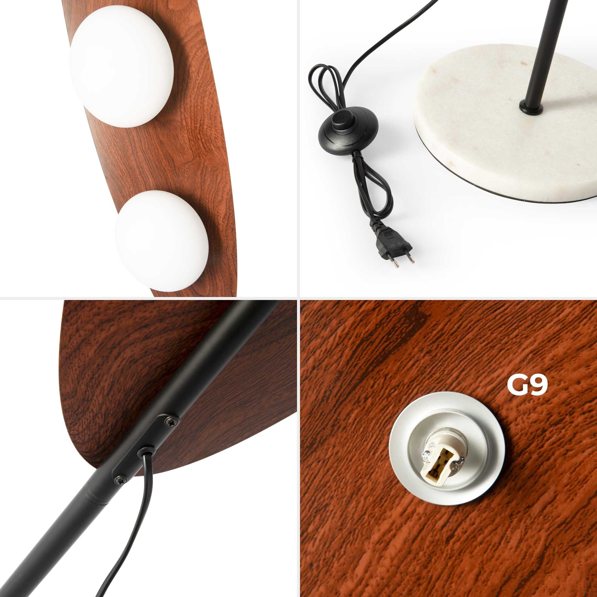 Lámpara de pie "Pacific" - Efecto madera - 3 x G9