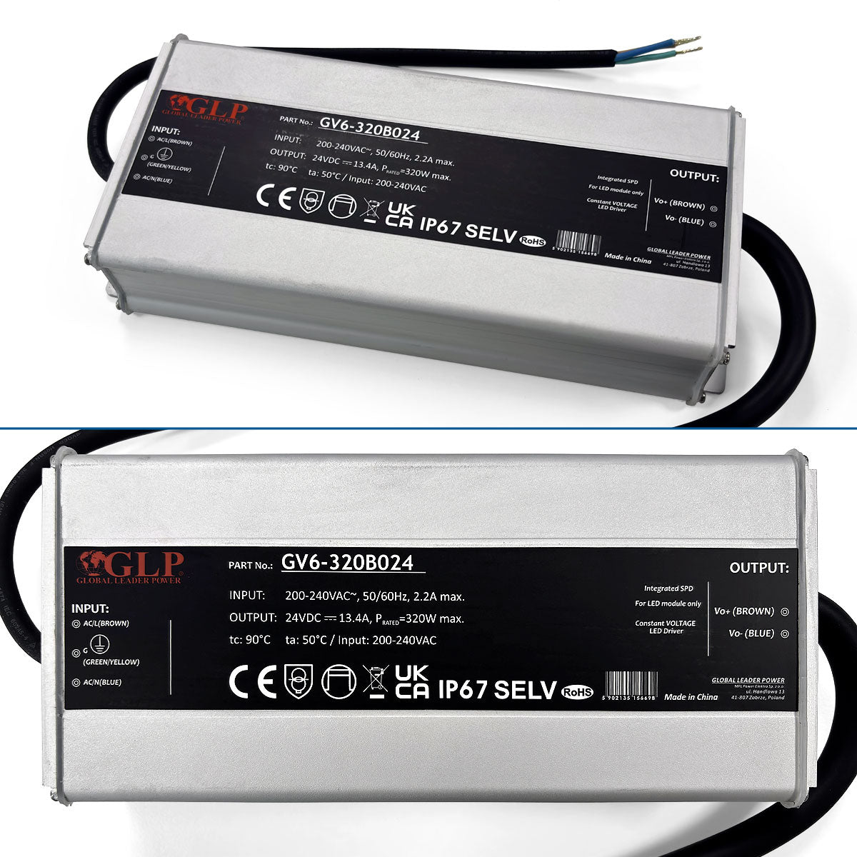 Fuente de alimentación estanca 24V DC - 320W - IP67 - GV6