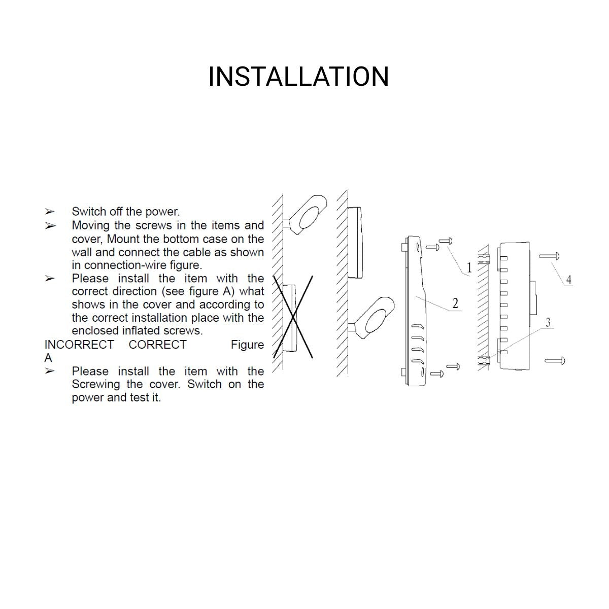 Sensor crepuscular de pared - Fotocélula automática - 220-240V AC