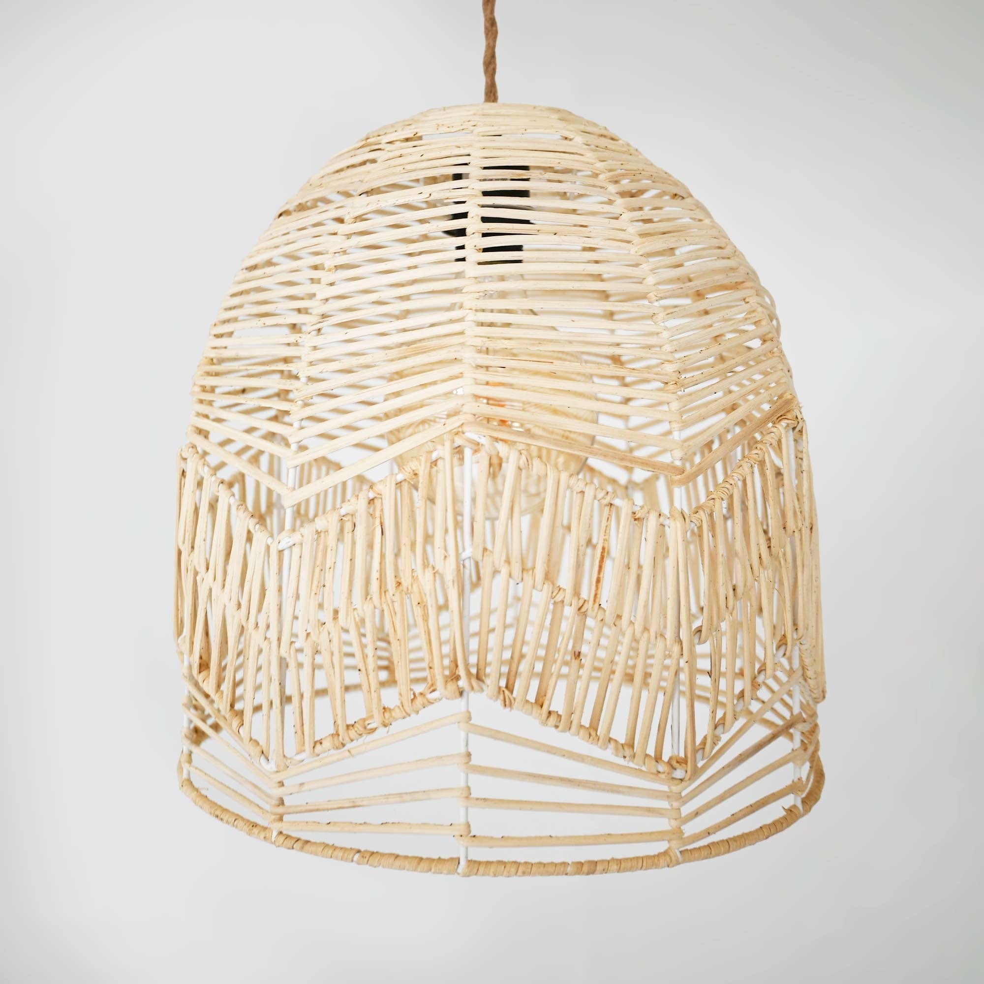 Lámpara colgante de mimbre "NORMA" - Ø35cm - Con interruptor y enchufe - E27