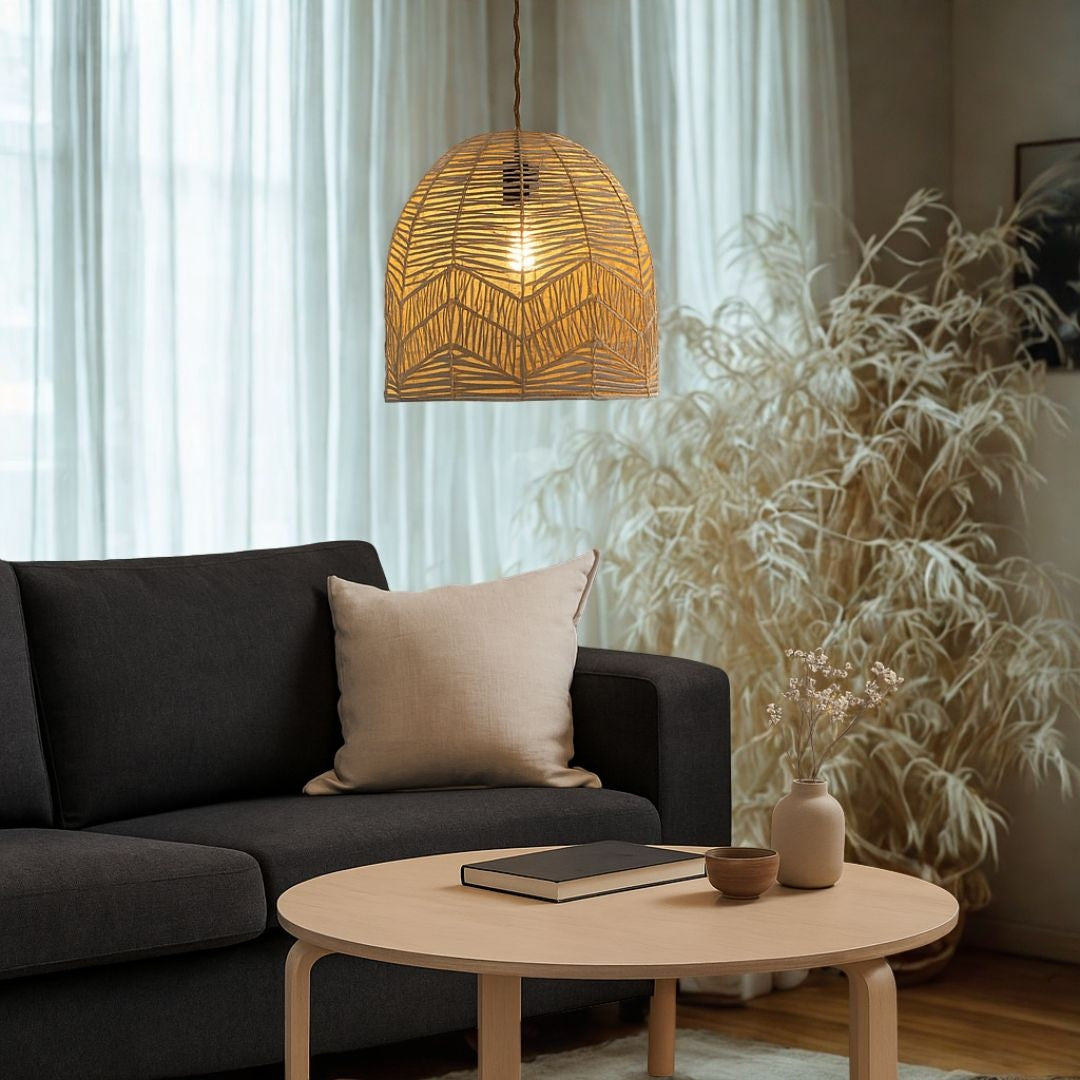 Lámpara colgante de mimbre "NORMA" - Ø35cm - E27