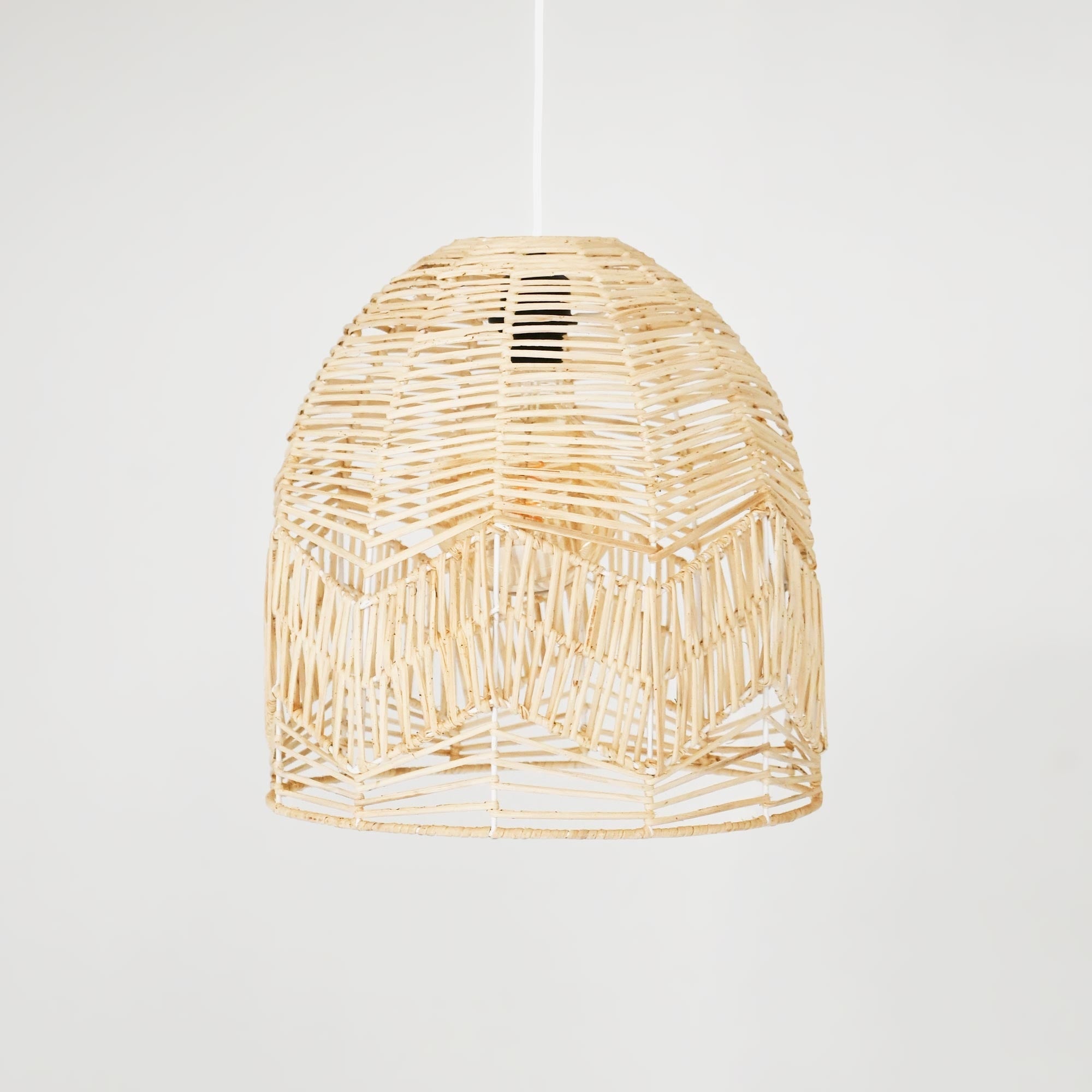 Lámpara colgante de mimbre "NORMA" - Ø35cm - Con interruptor y enchufe - E27