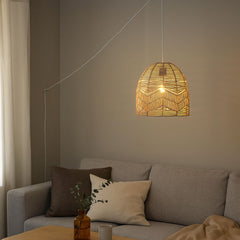 Lámpara colgante de mimbre "NORMA" - Ø35cm - Con interruptor y enchufe - E27