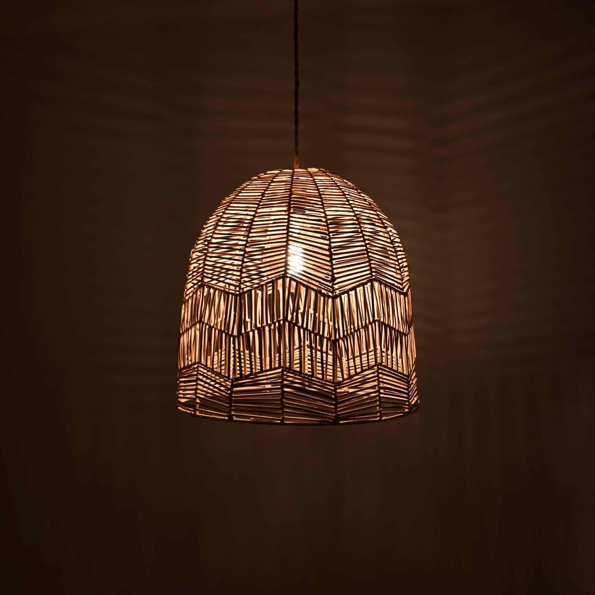 Lámpara colgante de mimbre "NORMA" - Ø35cm - E27