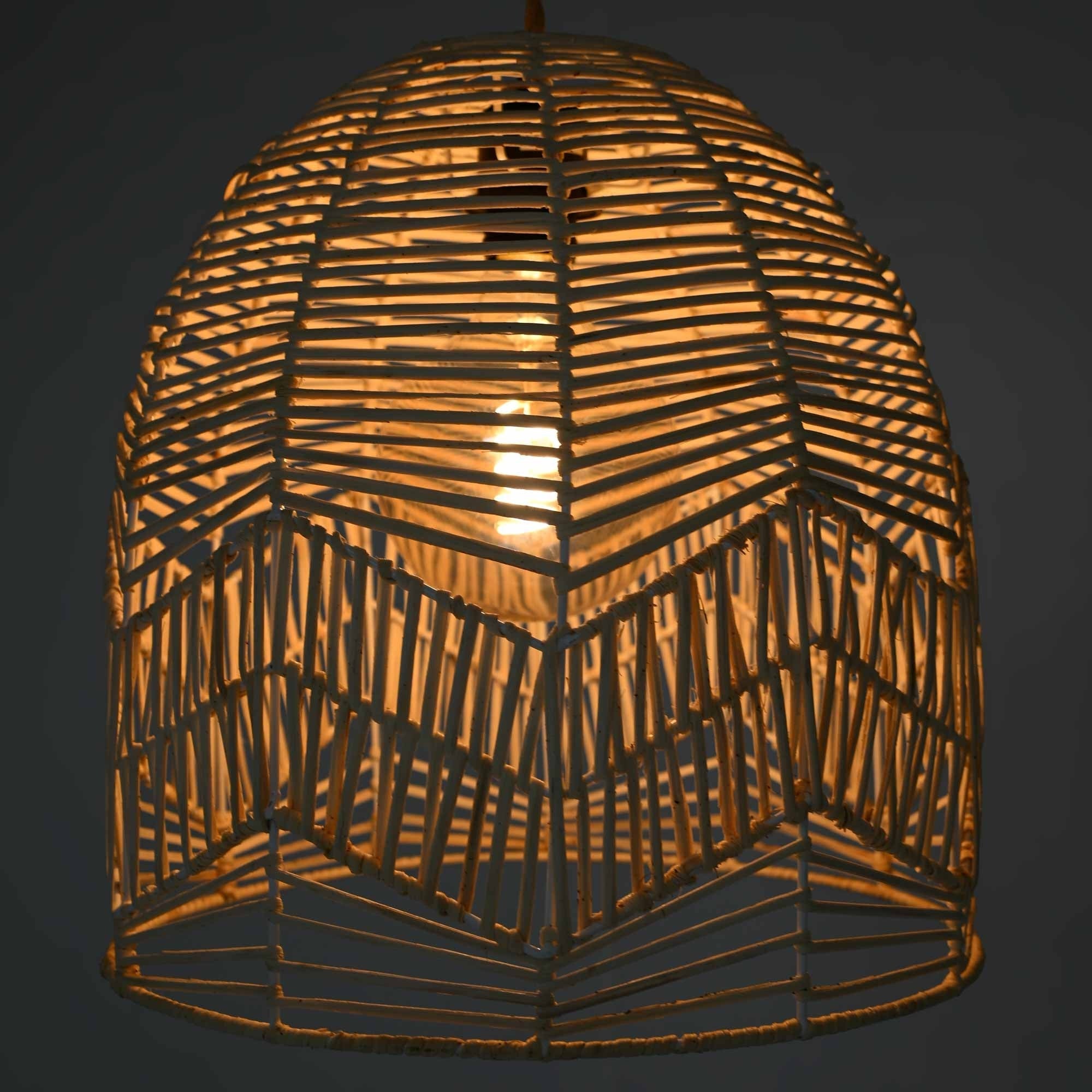 Lámpara colgante de mimbre "NORMA" - Ø35cm - Con interruptor y enchufe - E27