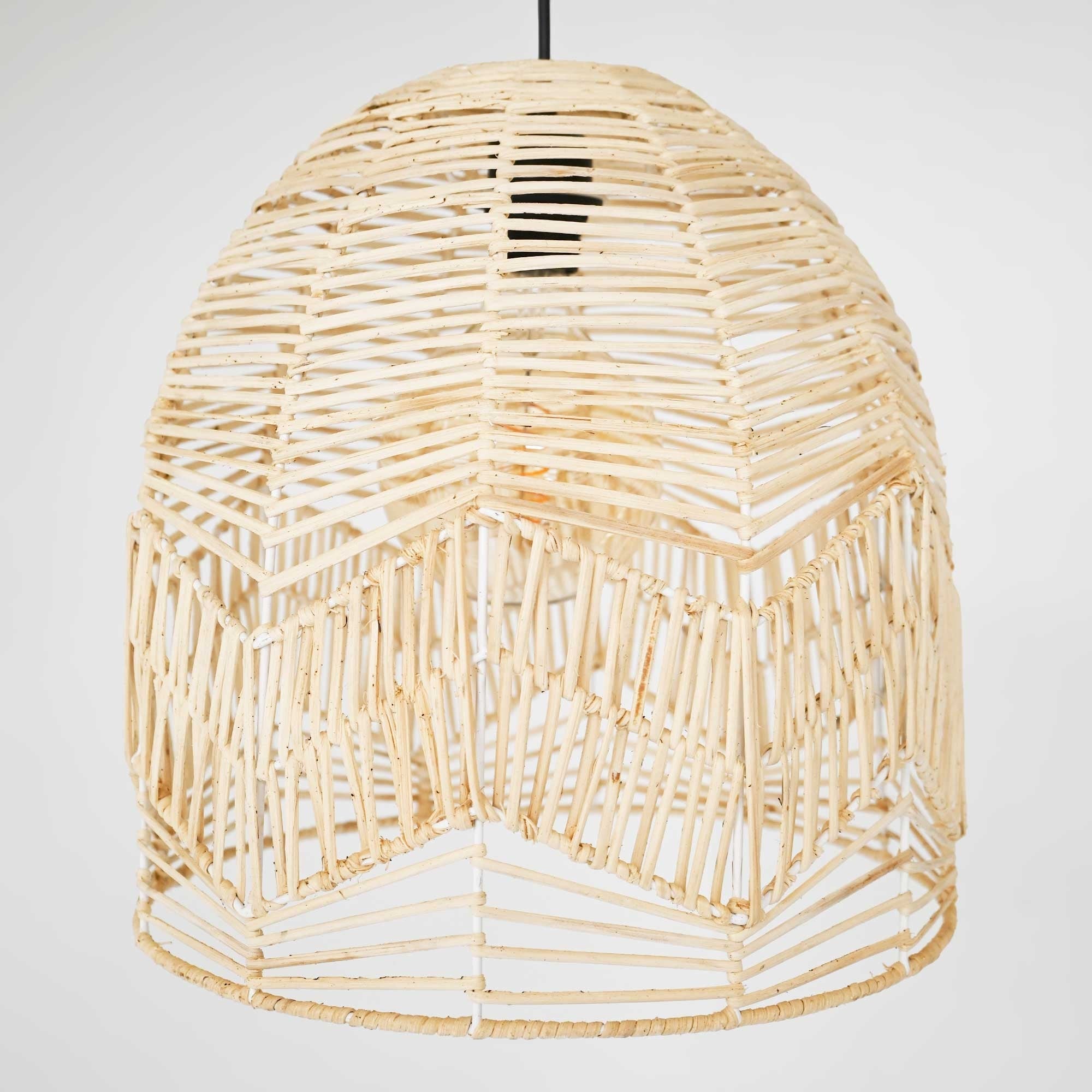 Lámpara colgante de mimbre "NORMA" - Ø35cm - Con interruptor y enchufe - E27