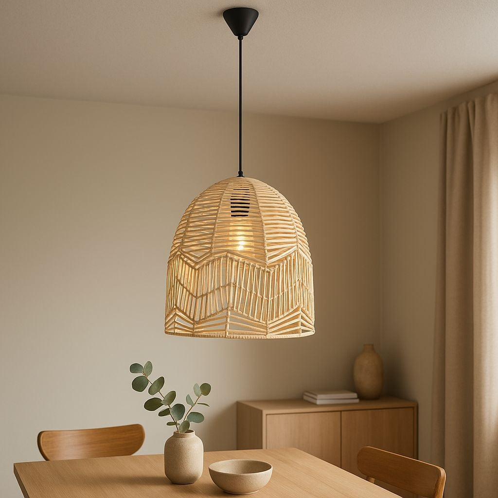 Lámpara colgante de mimbre "NORMA" - Ø35cm - E27