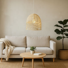 Lámpara colgante de mimbre "NORMA" - Ø45cm - E27