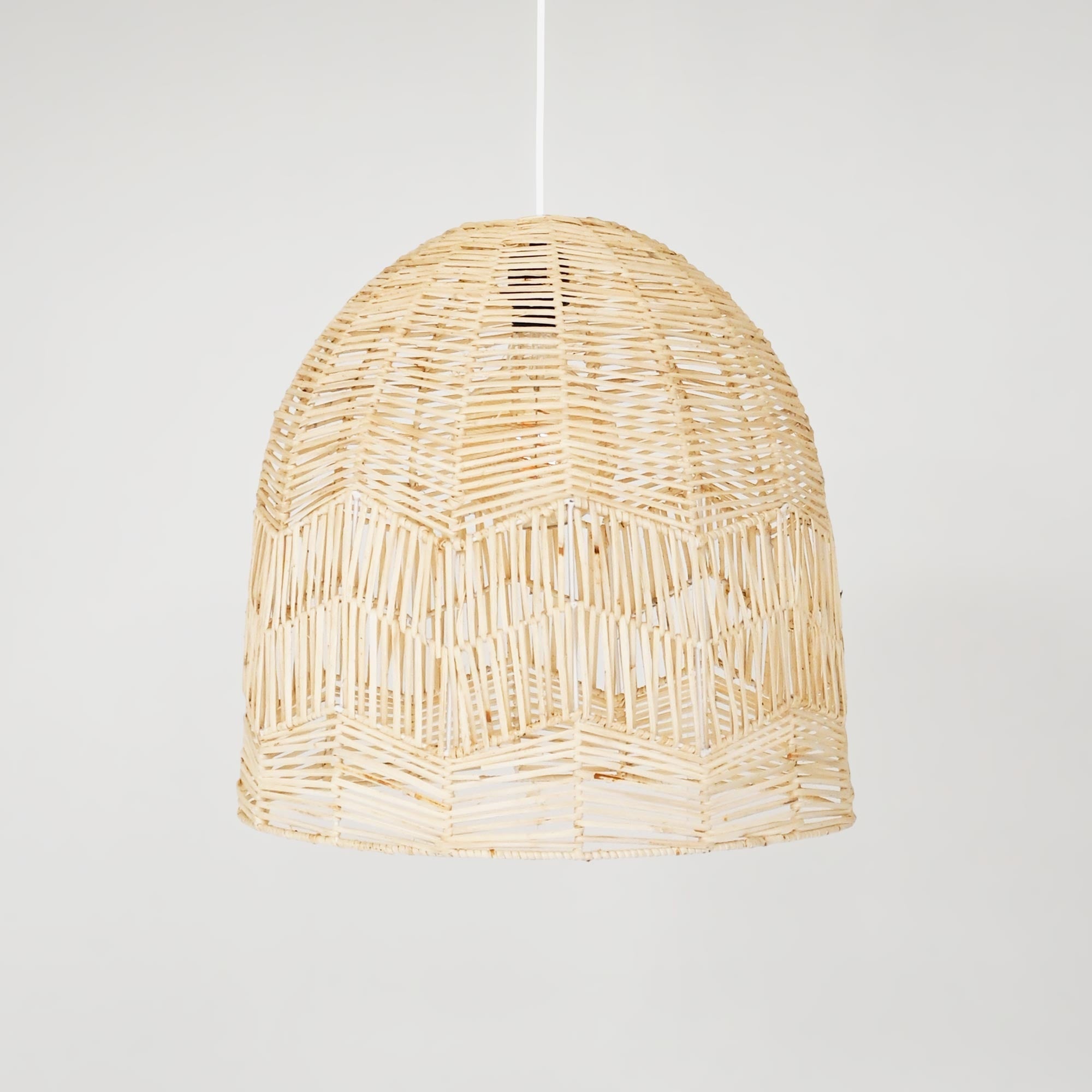 Lámpara colgante de mimbre "NORMA" - Ø45cm - Con interruptor y enchufe - E27