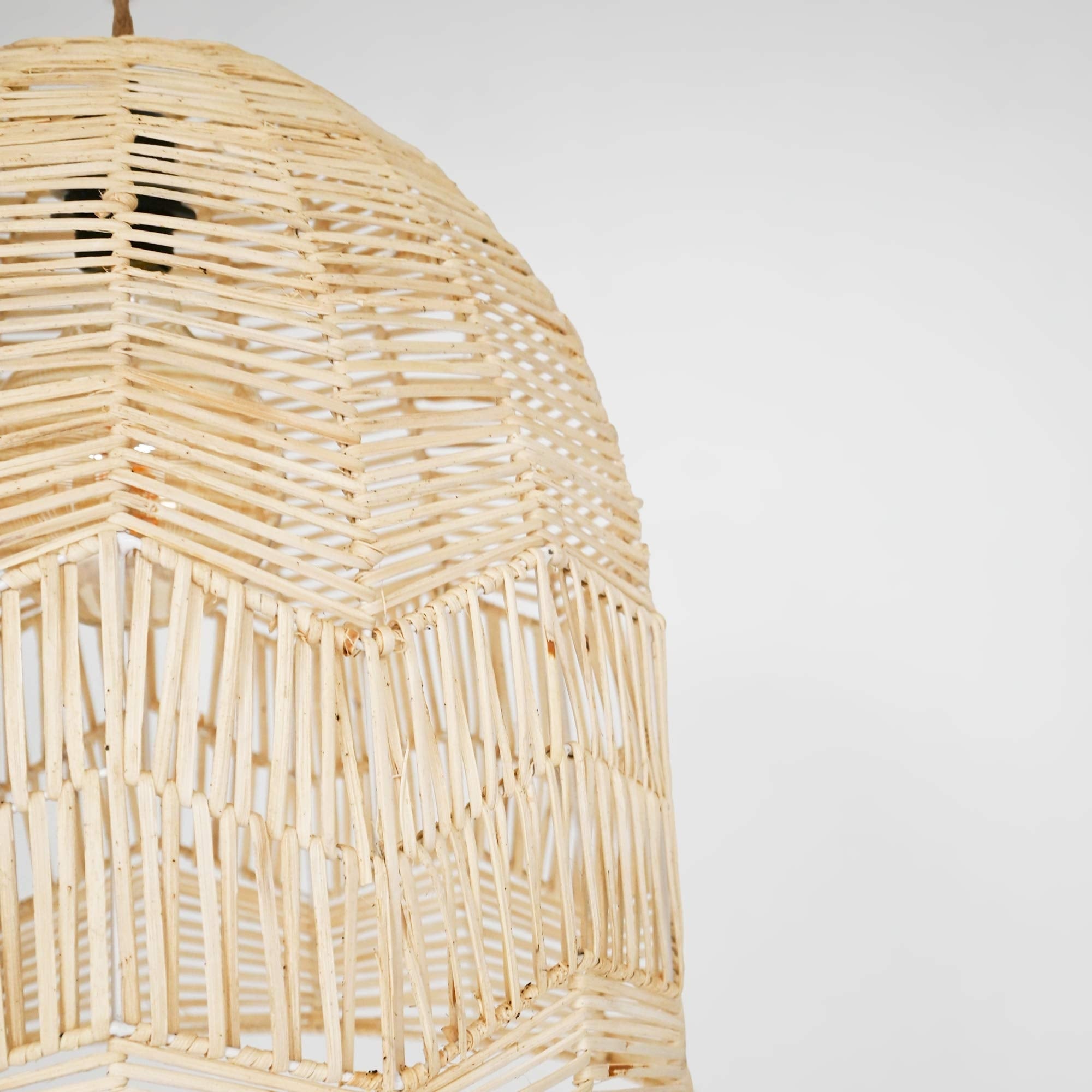 Lámpara colgante de mimbre "NORMA" - Ø45cm - Con interruptor y enchufe - E27