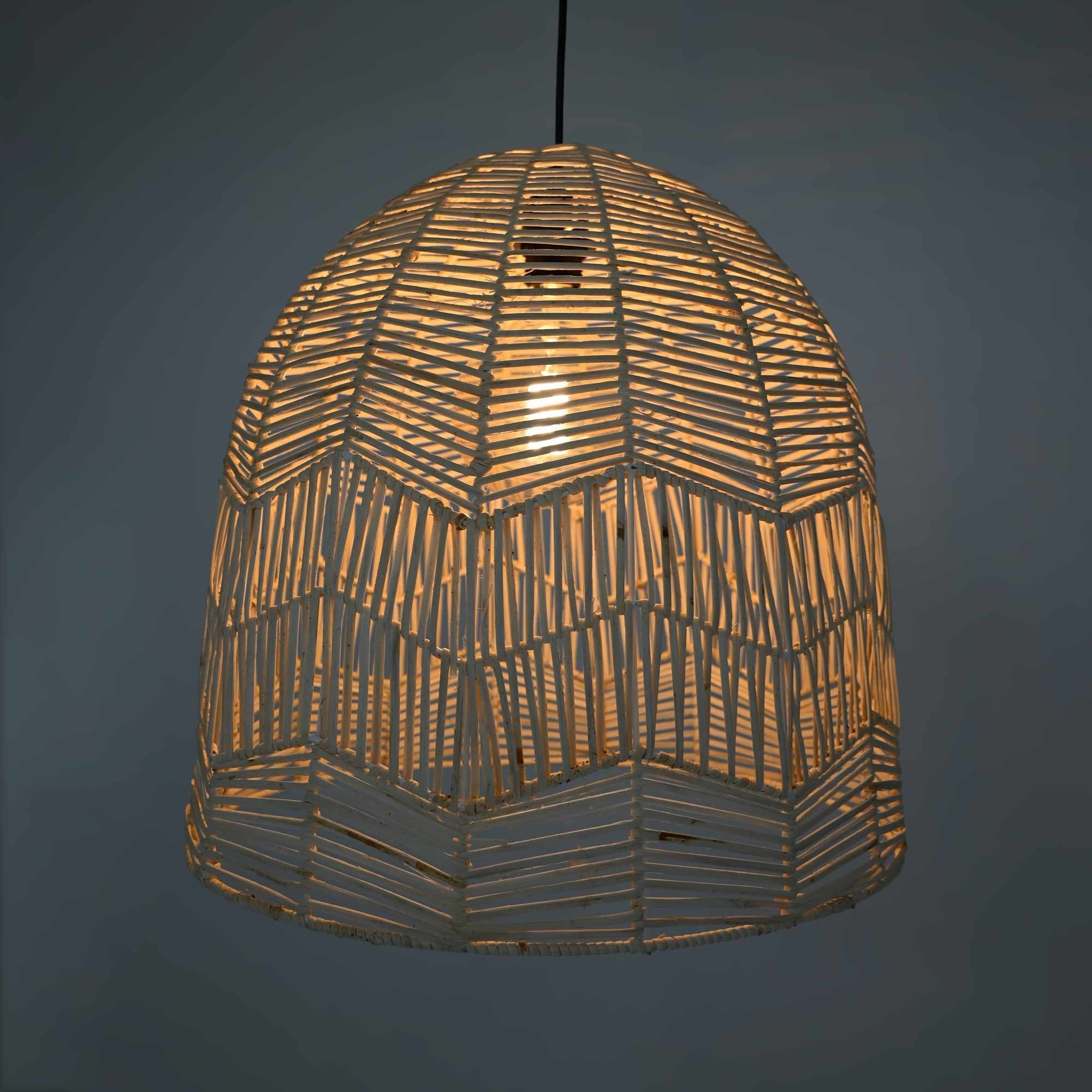 Lámpara colgante de mimbre "NORMA" - Ø45cm - Con interruptor y enchufe - E27