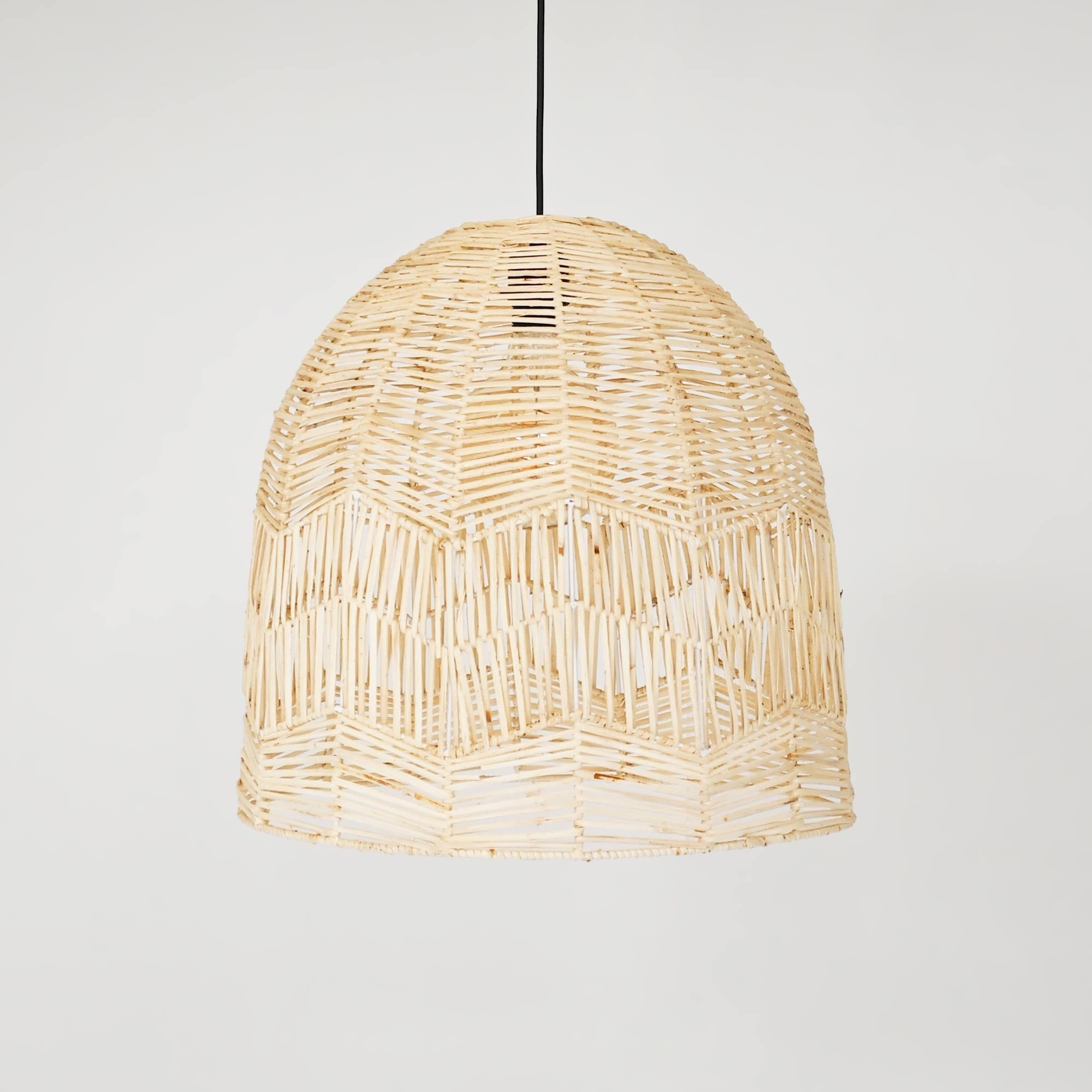 Lámpara colgante de mimbre "NORMA" - Ø45cm - Con interruptor y enchufe - E27