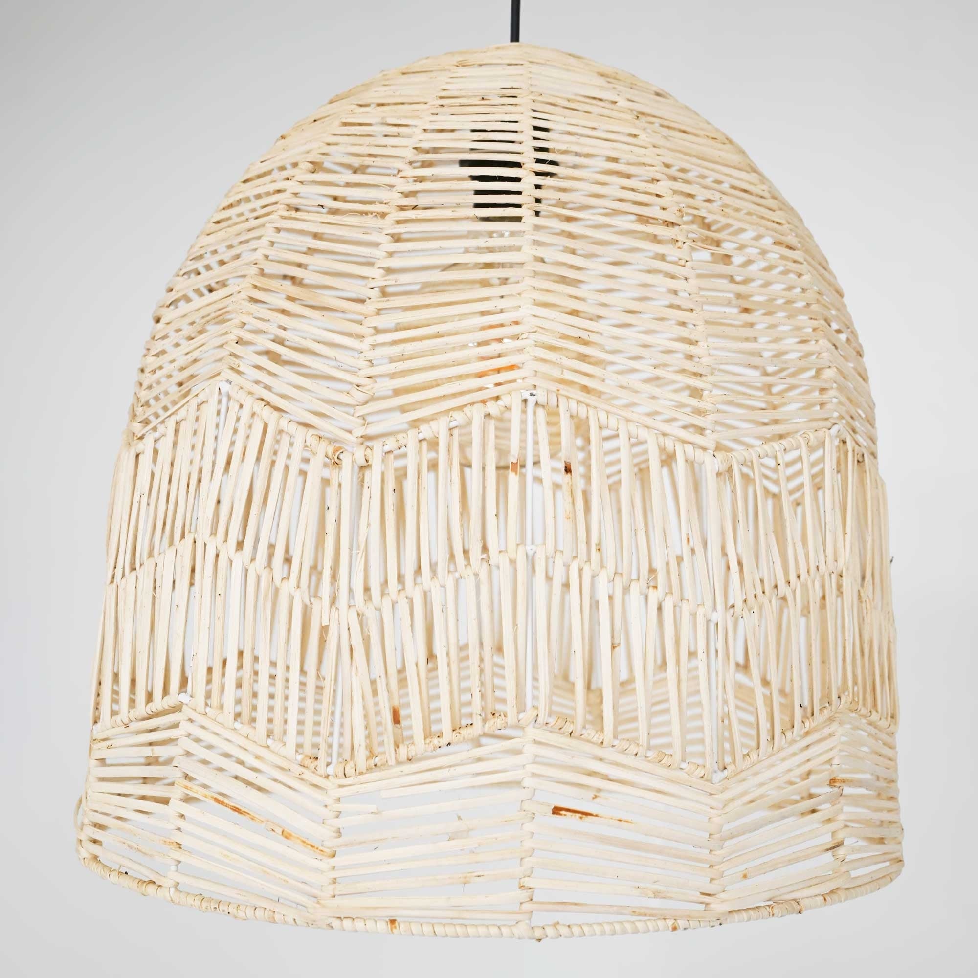 Lámpara colgante de mimbre "NORMA" - Ø45cm - Con interruptor y enchufe - E27