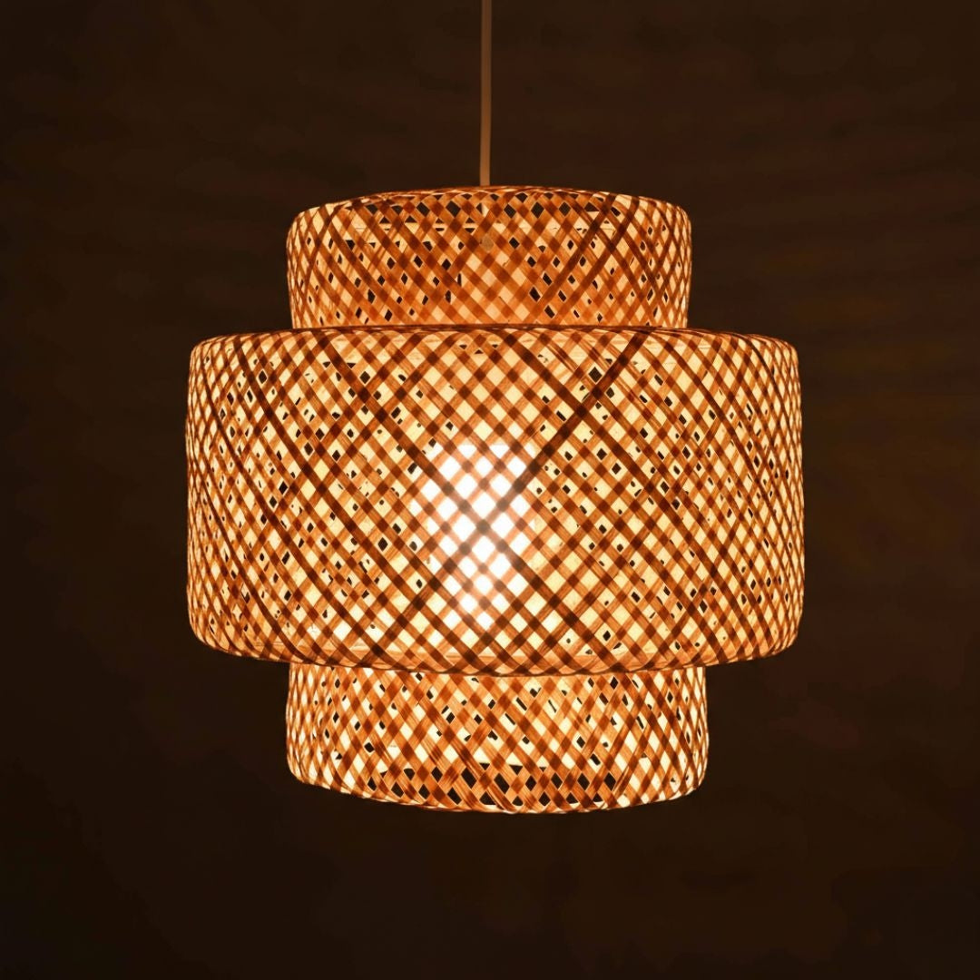 Lámpara colgante de mimbre "JENSEN" - Ø40cm - E27