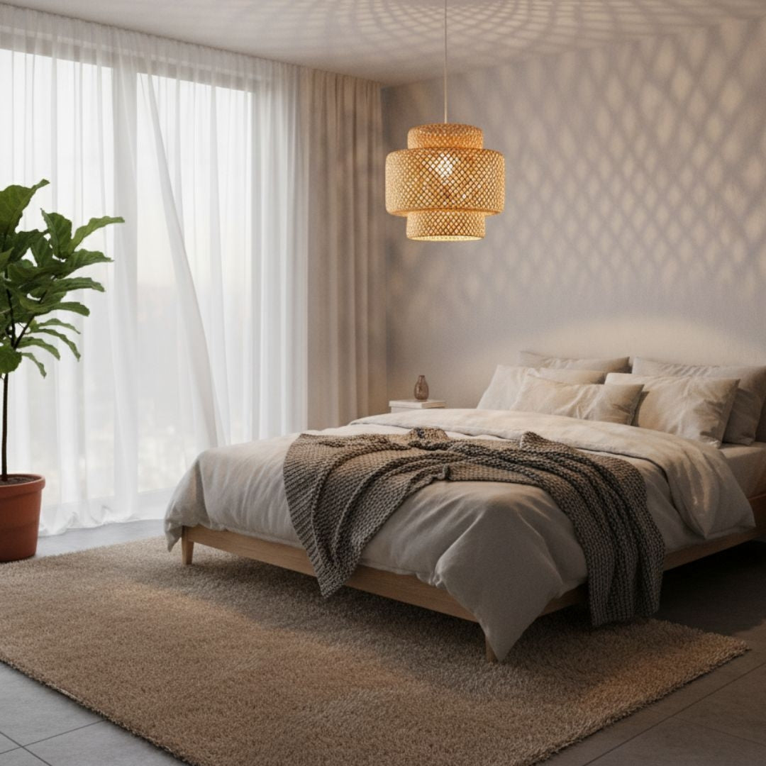 Lámpara colgante de mimbre "JENSEN" - Ø40cm - E27