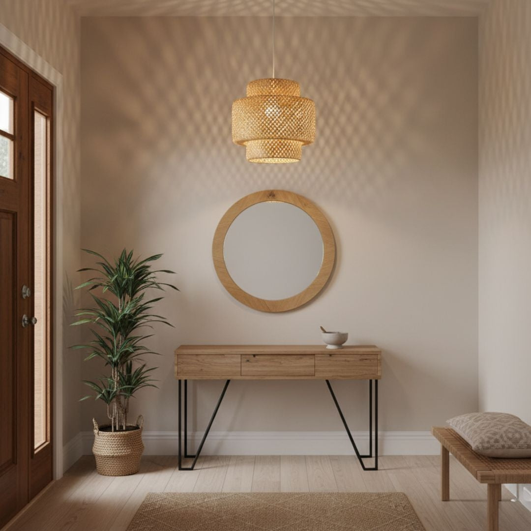 Lámpara colgante de mimbre "JENSEN" - Ø40cm - E27