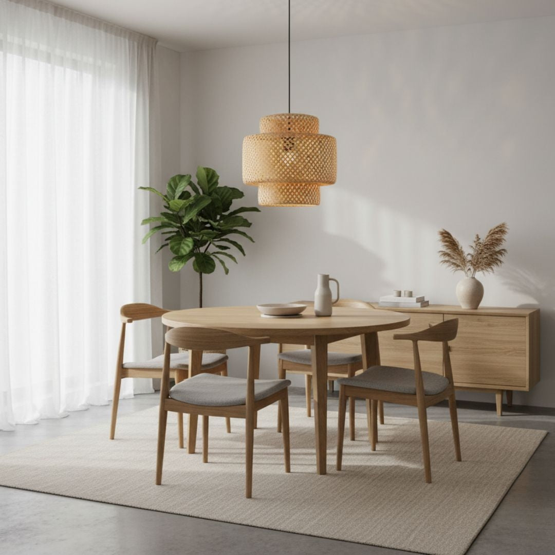 Lámpara colgante de mimbre "JENSEN" - Ø40cm - E27