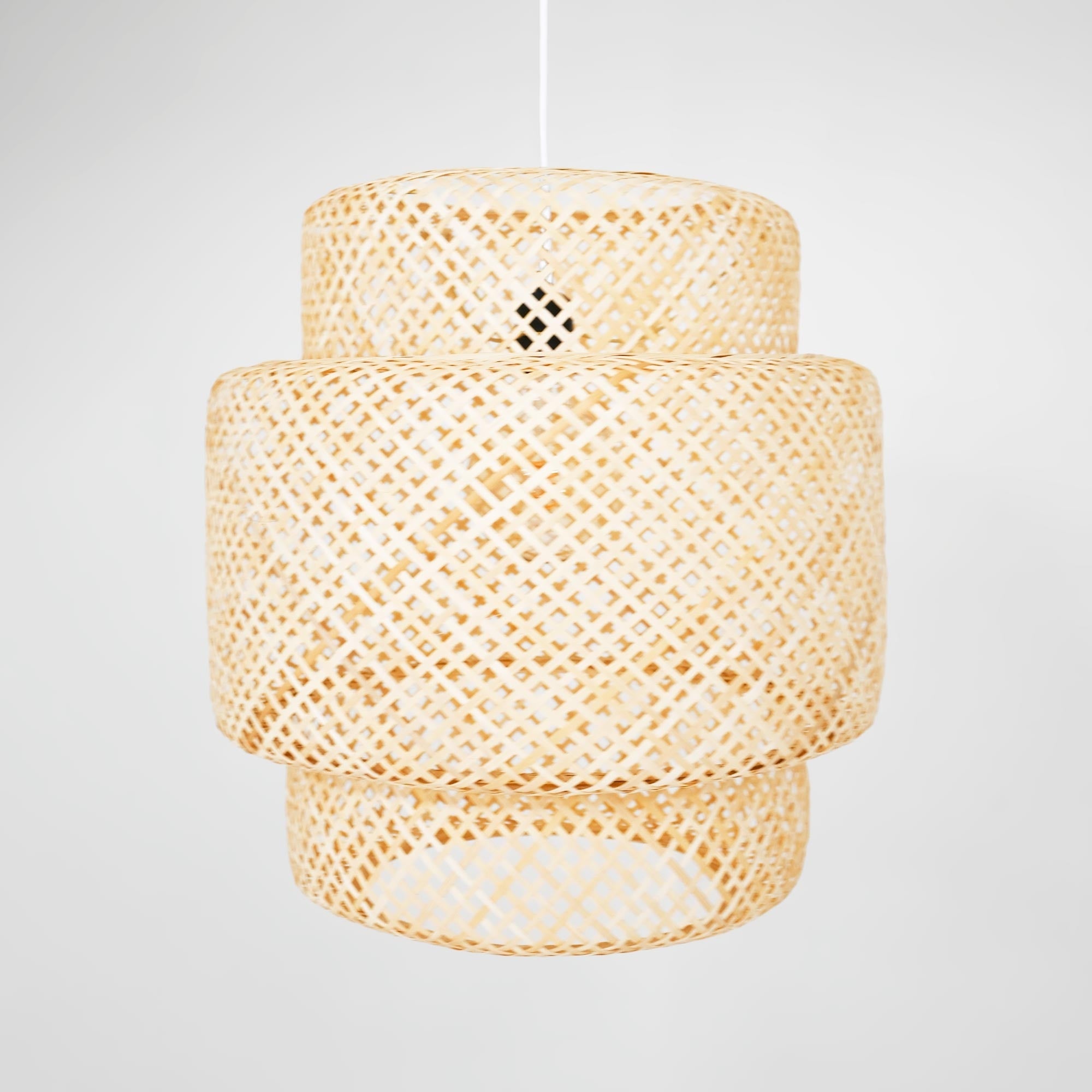 Lámpara colgante de mimbre "JENSEN" - Ø50cm - Con interruptor y enchufe - E27