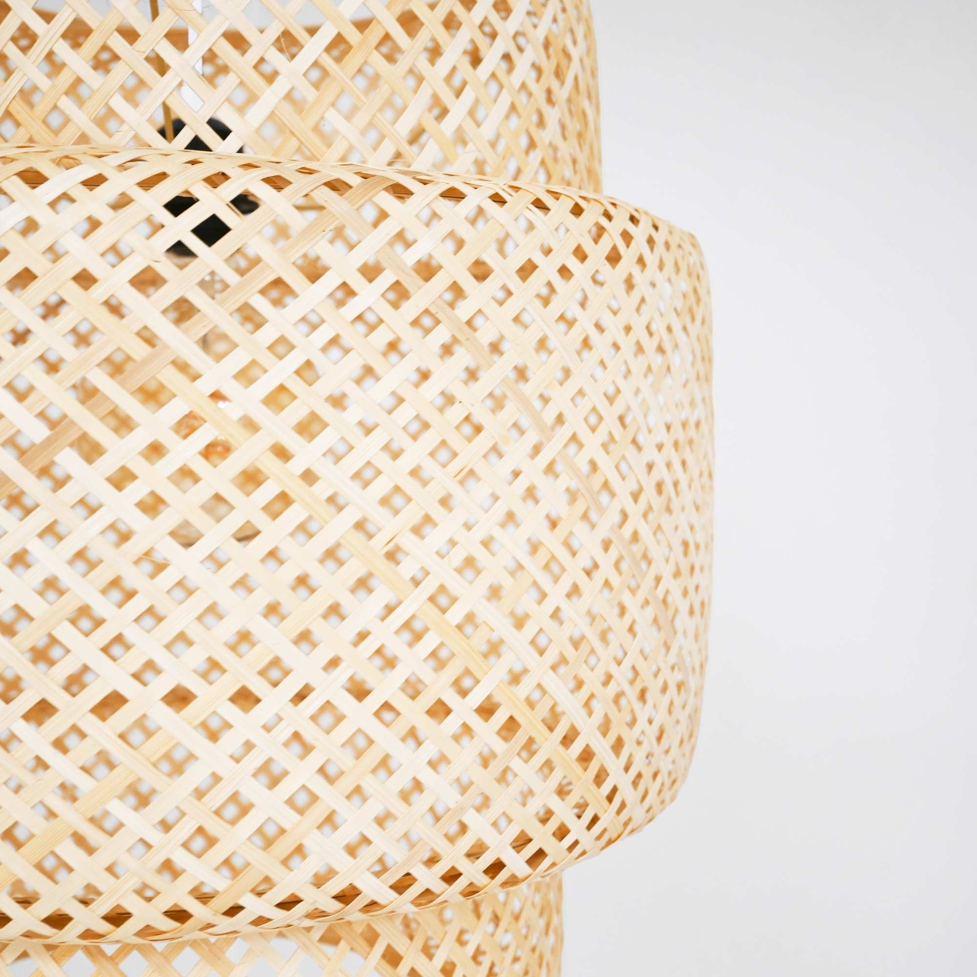 Lámpara colgante de mimbre "JENSEN" - Ø50cm - Con interruptor y enchufe - E27