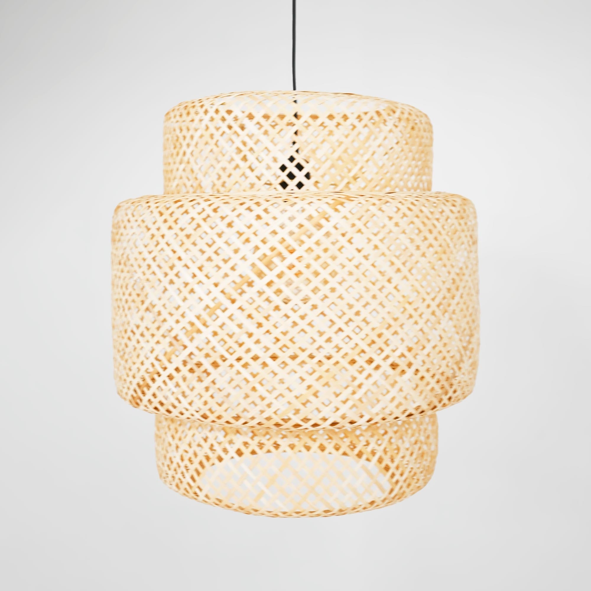 Lámpara colgante de mimbre "JENSEN" - Ø50cm - Con interruptor y enchufe - E27