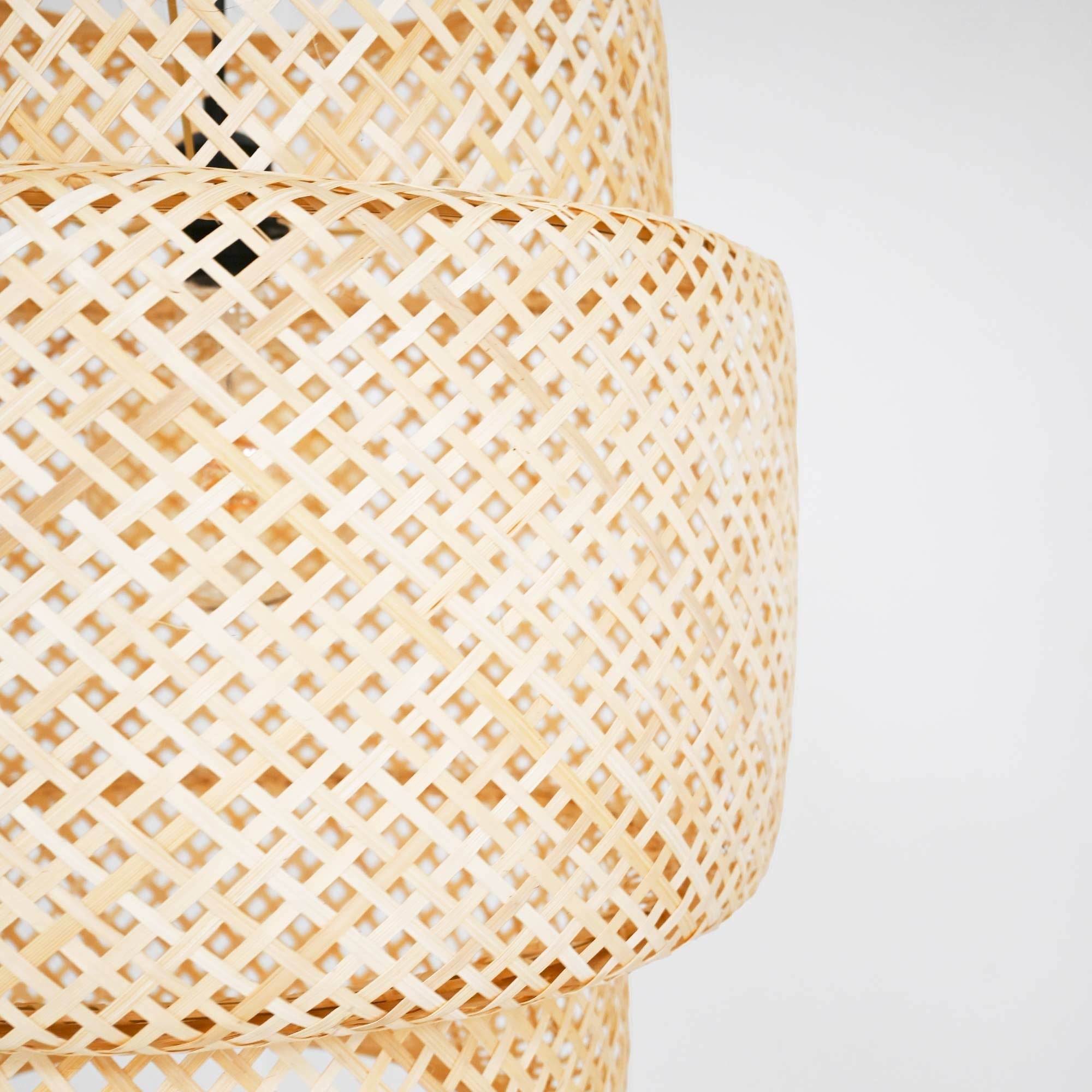 Lámpara colgante de mimbre "JENSEN" - Ø50cm - Con interruptor y enchufe - E27