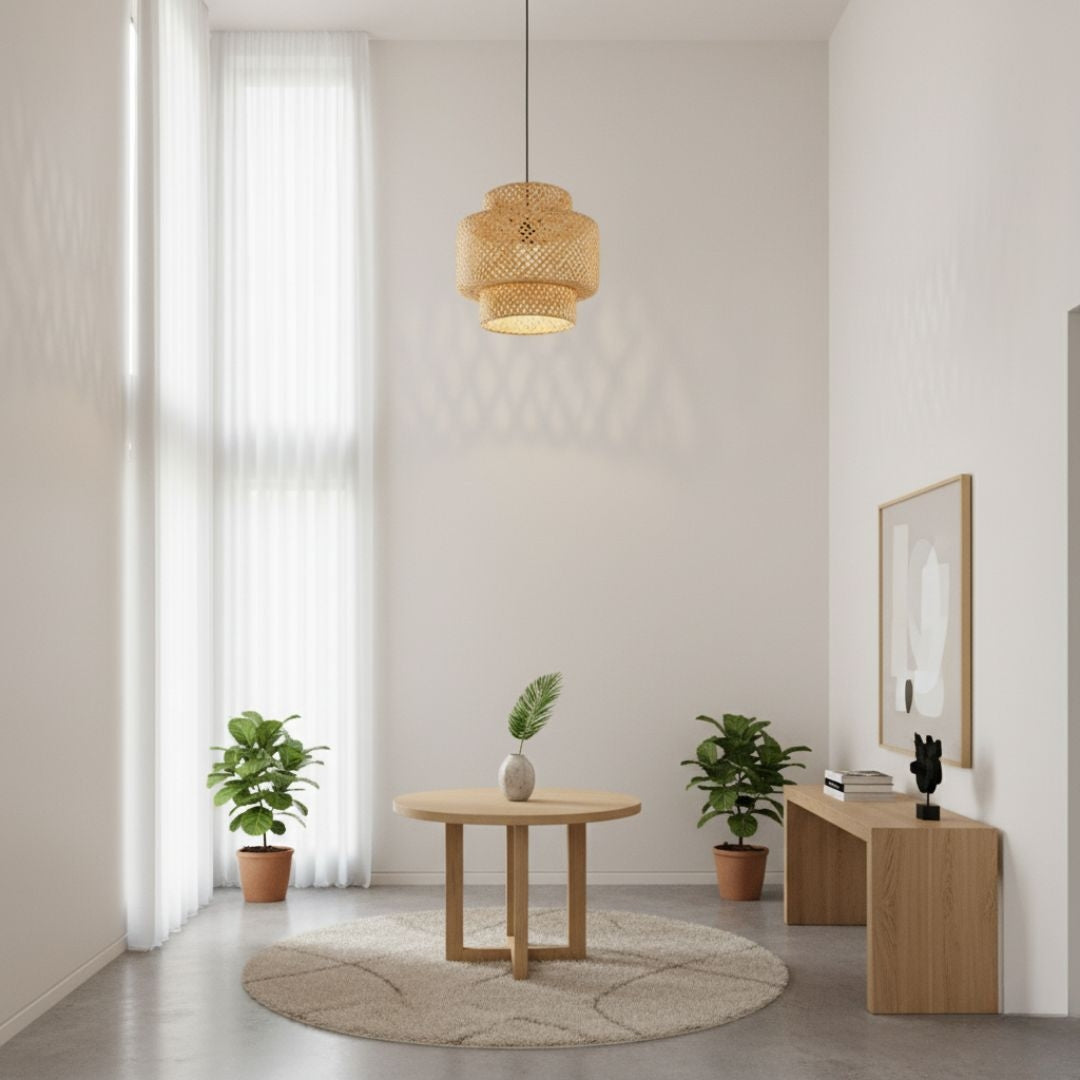 Lámpara colgante de mimbre "JENSEN" - Ø50cm - E27