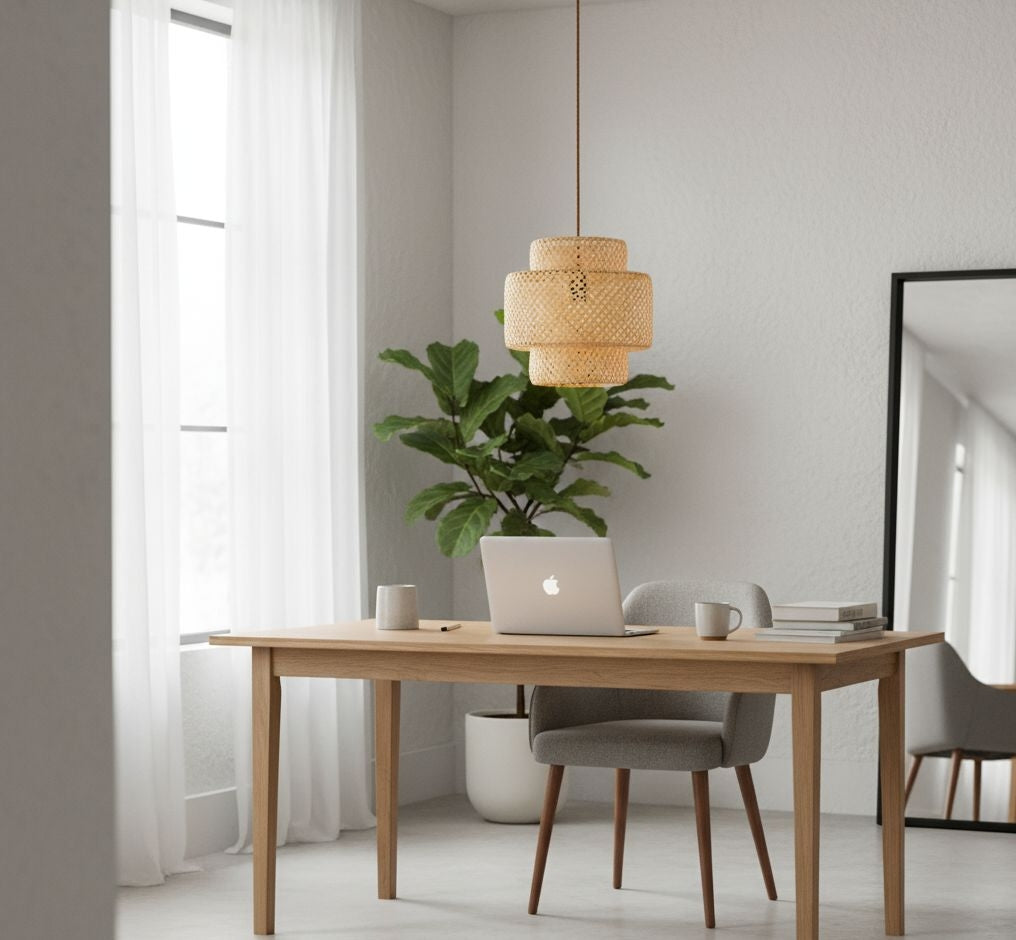 Lámpara colgante de mimbre "JENSEN" - Ø50cm - E27