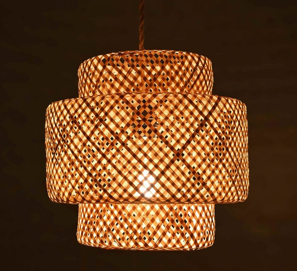 Lámpara colgante de mimbre "JENSEN" - Ø50cm - E27