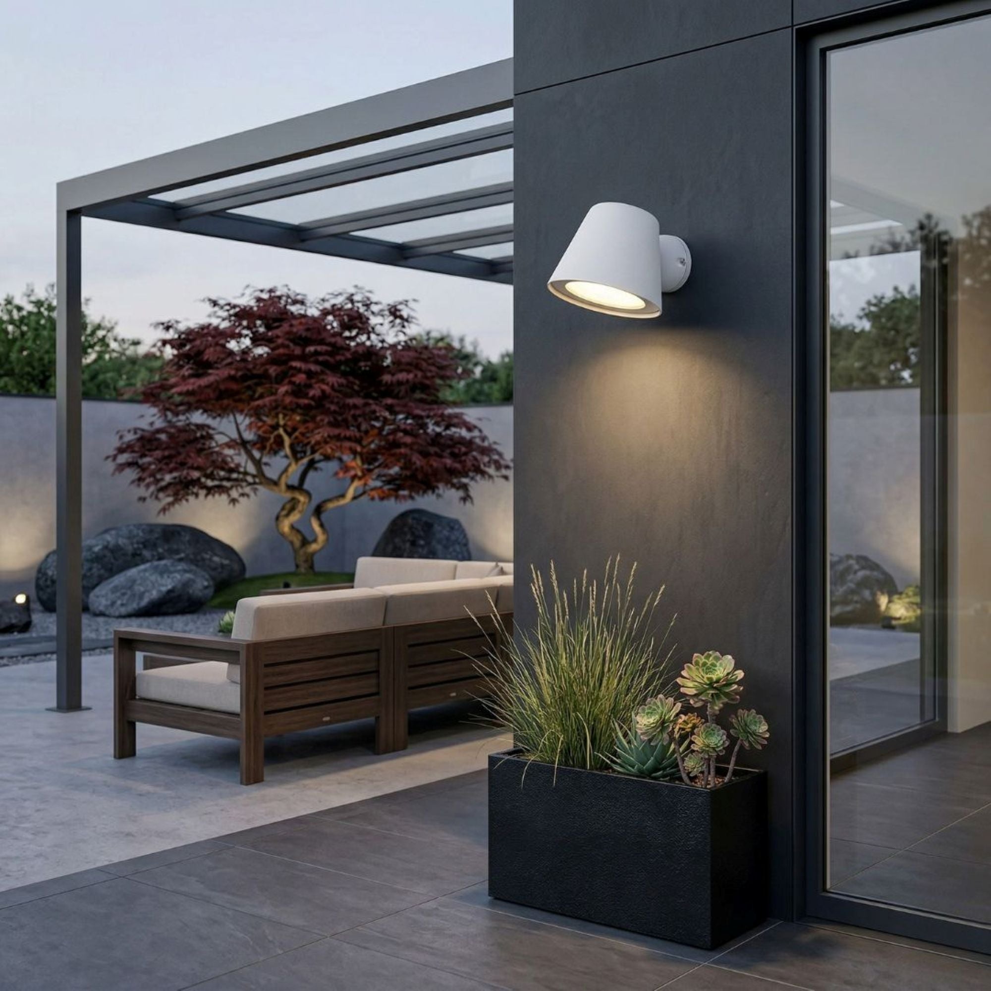 Aplique de pared exterior LED "ALBA" - Bombilla GU10 5W incluida