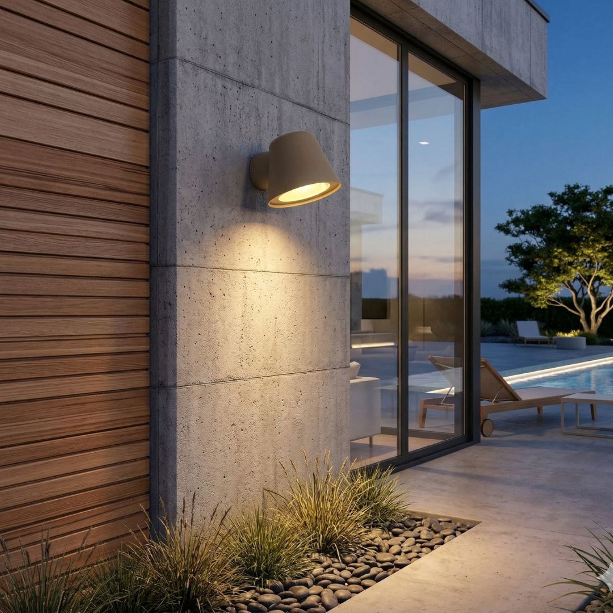 Aplique de pared exterior LED "ALBA" - Bombilla GU10 5W incluida