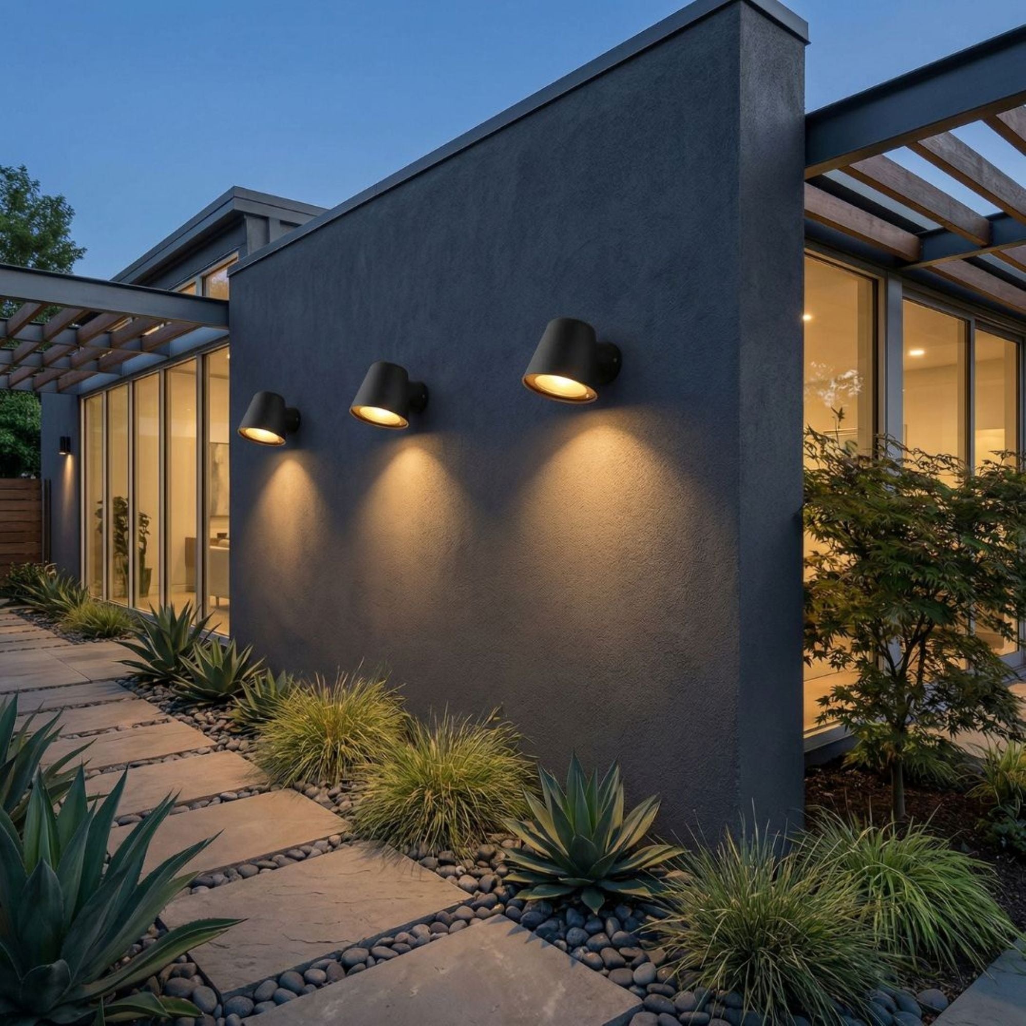 Aplique de pared exterior LED "ALBA" - Bombilla GU10 5W incluida