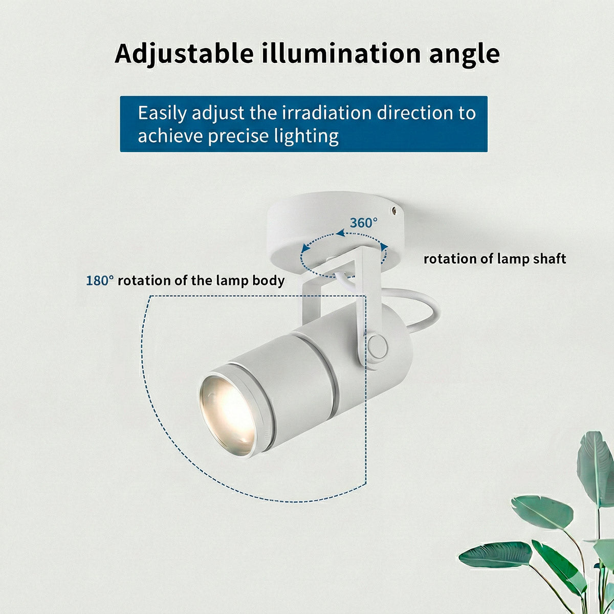 Aplique de pared y techo LED COB "ESCOP" Orientable con ángulo lumínico ajustable - 12W