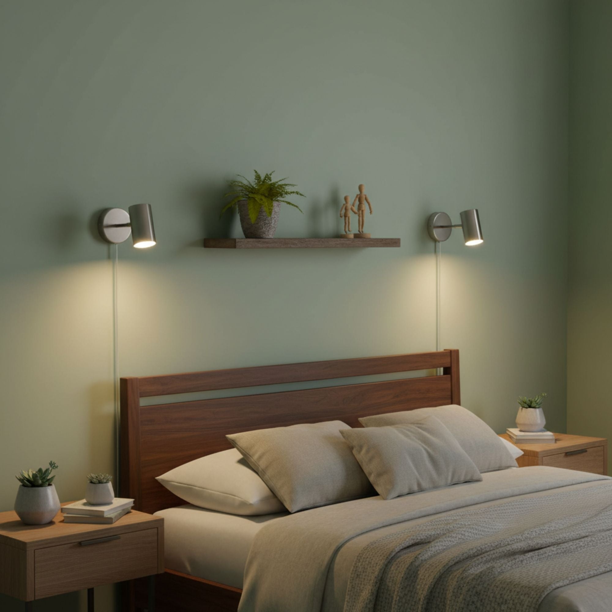 Aplique de pared interior orientable "Ben" con cable y enchufe - E27
