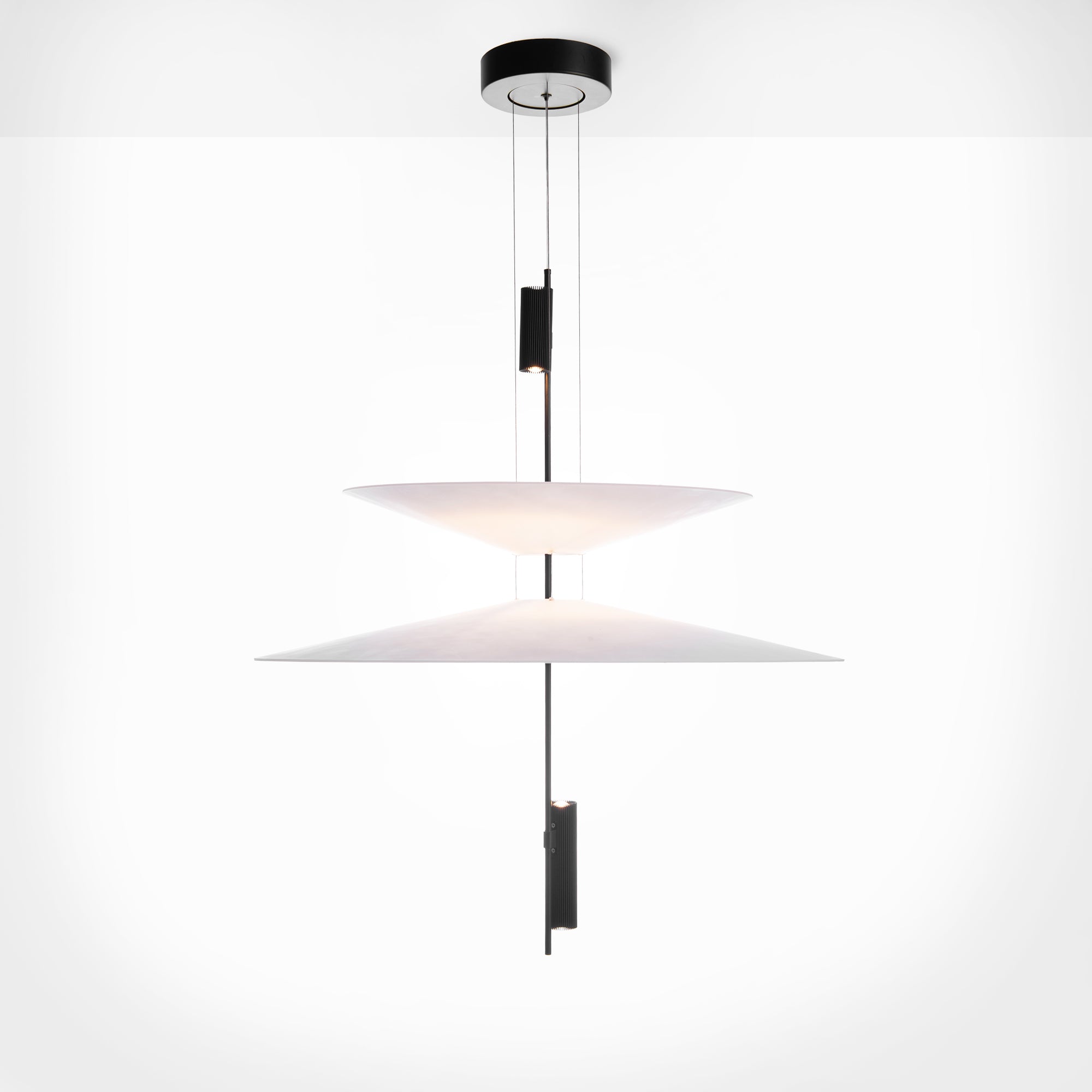 Lámpara colgante de diseño "CRANE" - Discos asimétricos - 15W - 2800K