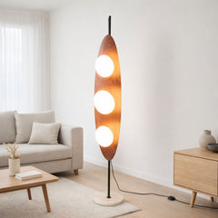 Lámpara de pie "Pacific" - Efecto madera - 3 x G9