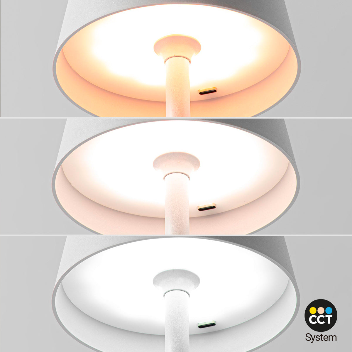 Lámpara de mesa LED CCT portátil - Táctil - Ø100 mm