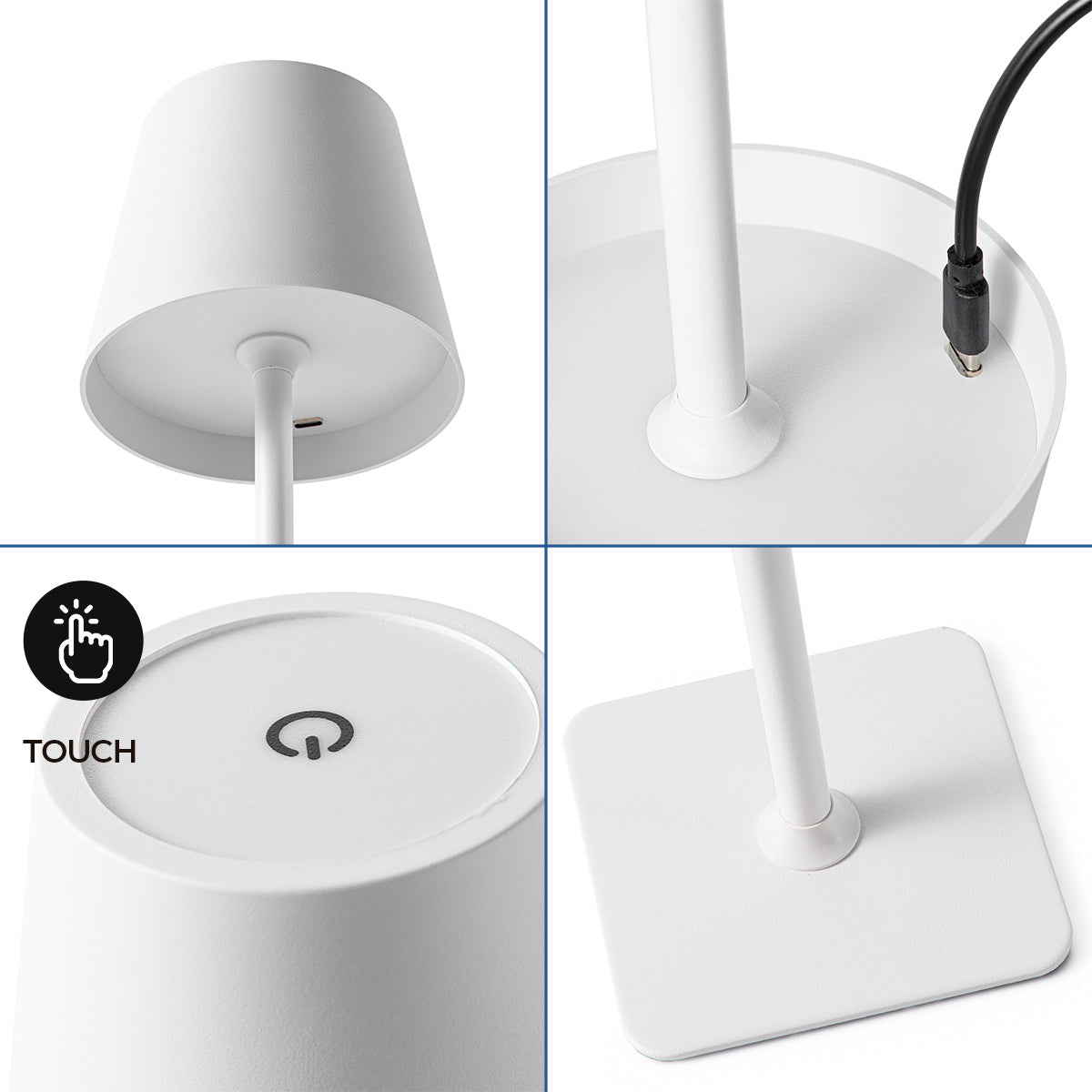 Lámpara de mesa LED CCT portátil - Táctil - Ø100 mm