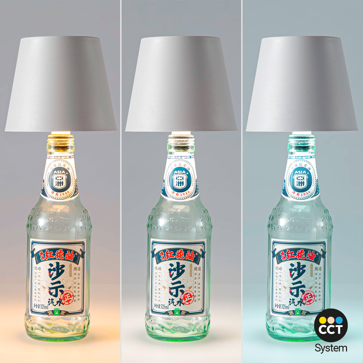 Lámpara para botellas LED CCT portátil - Táctil - Ø105 mm