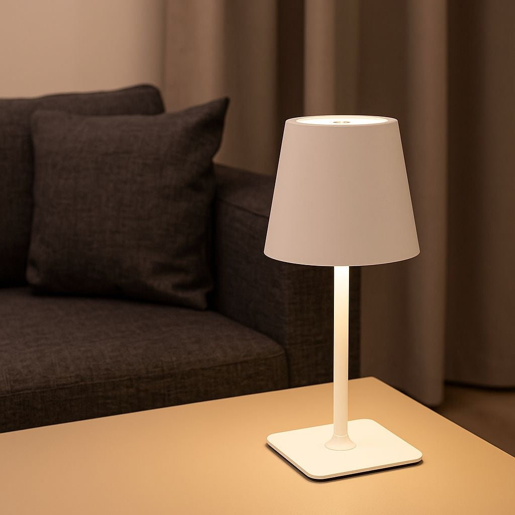 Lámpara de mesa LED CCT portátil - Táctil - Ø100 mm