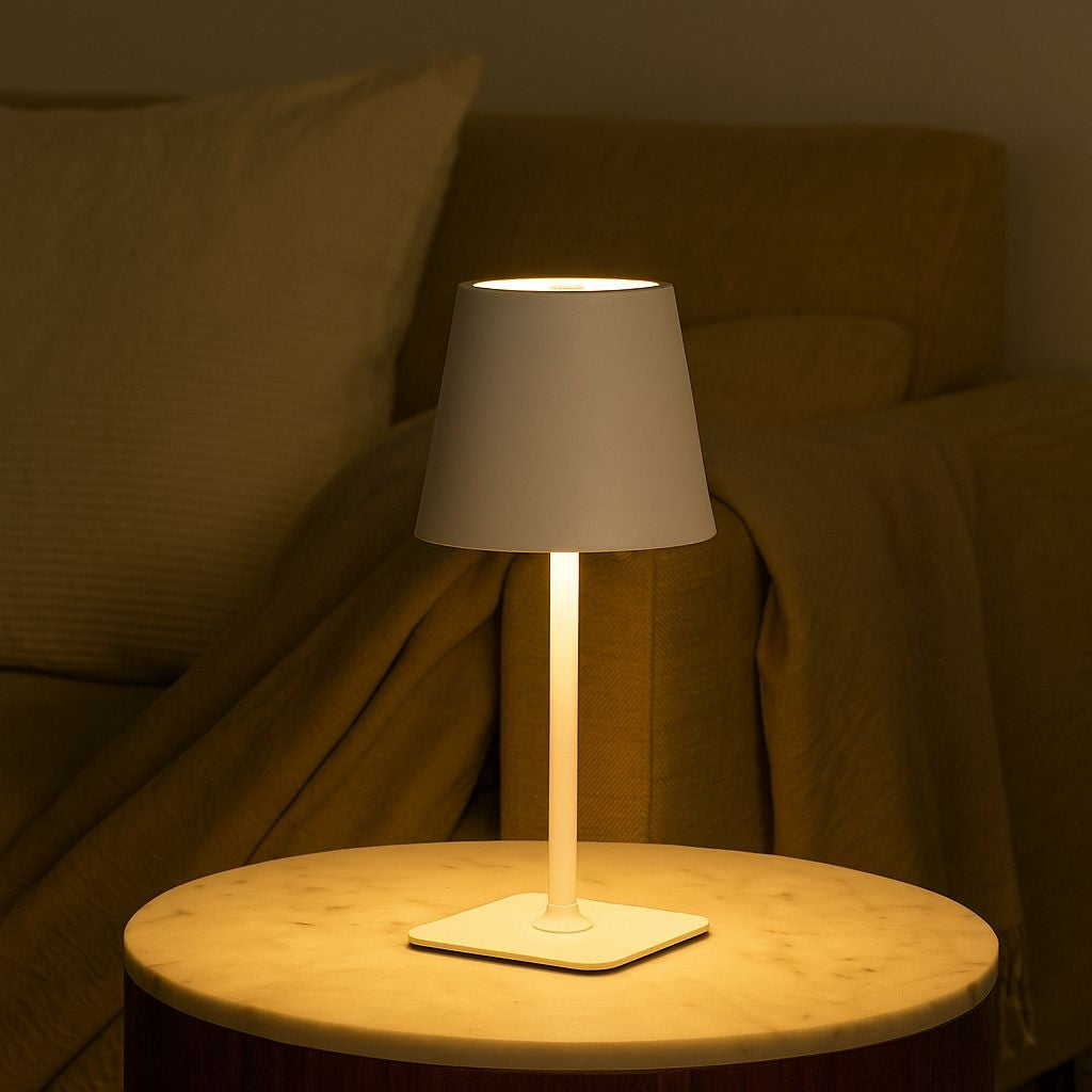 Lámpara de mesa LED CCT portátil - Táctil - Ø100 mm