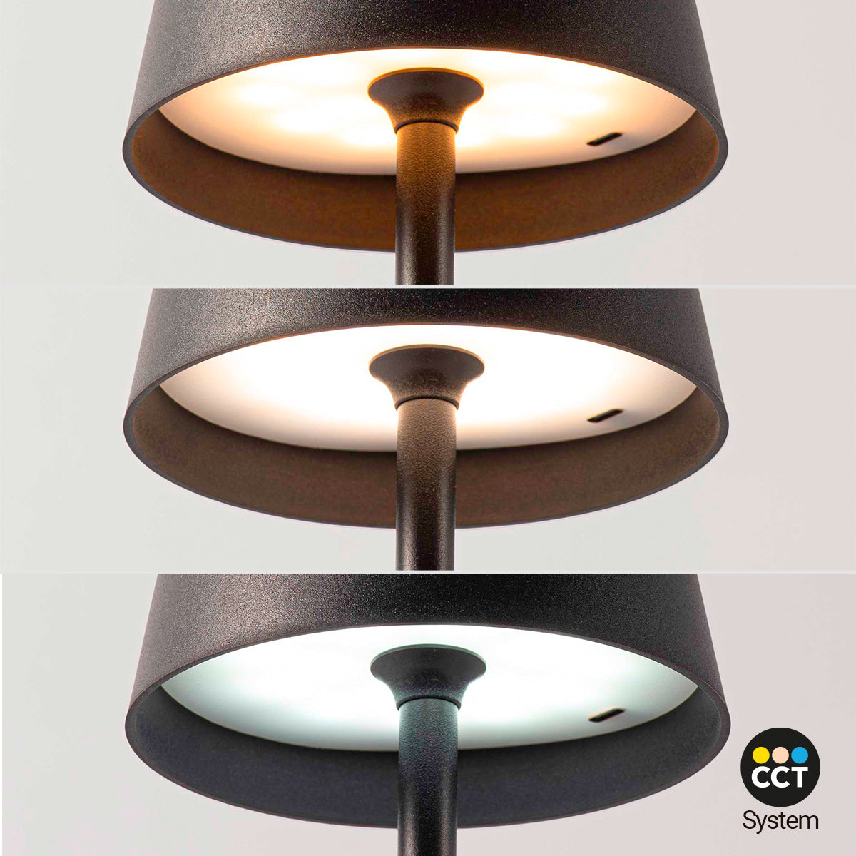 Lámpara de mesa LED CCT portátil - Táctil - Ø100 mm