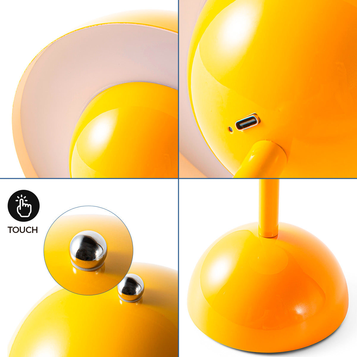 Lámpara de mesa LED CCT portátil - Táctil - Ø160 mm