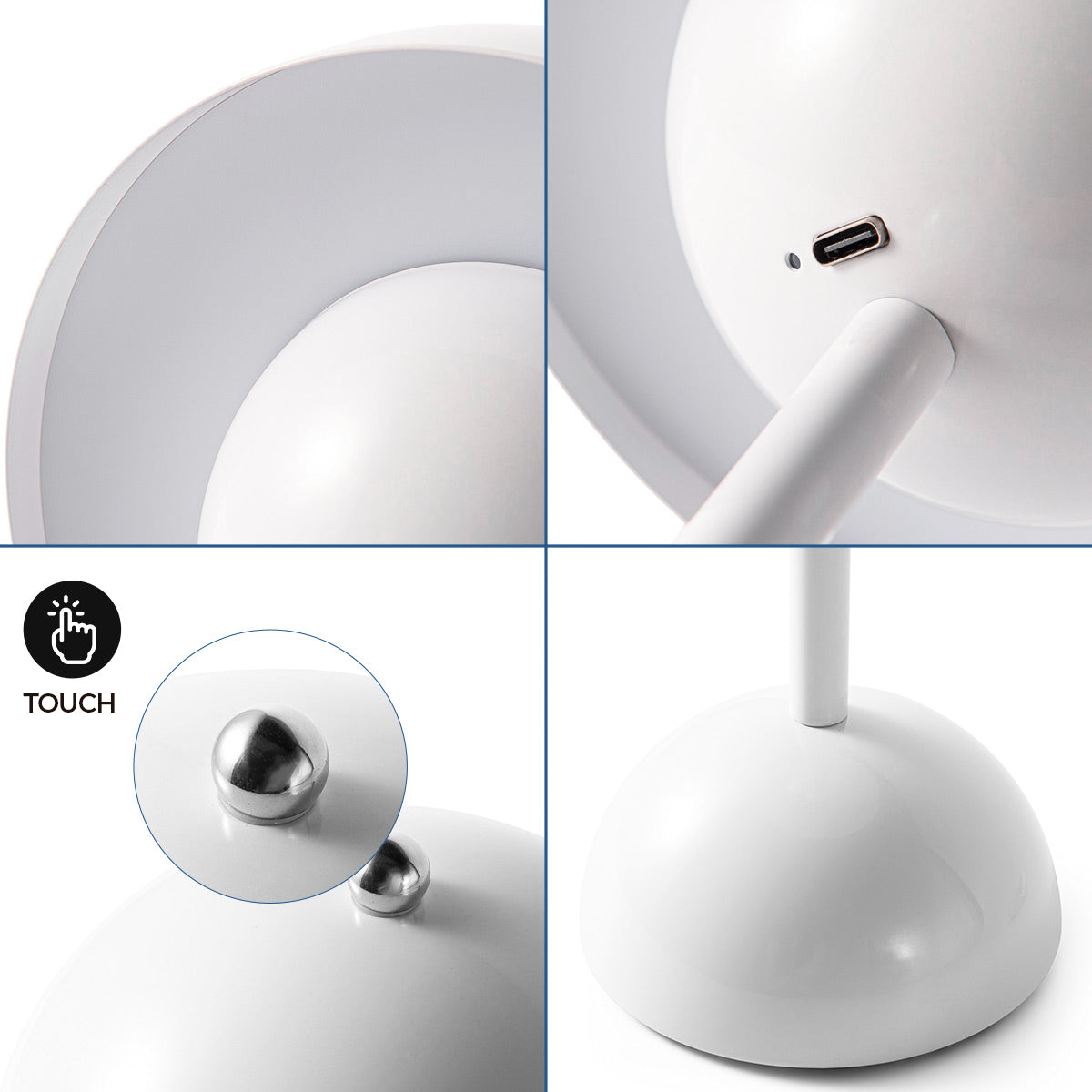 Lámpara de mesa LED CCT portátil - Táctil - Ø160 mm