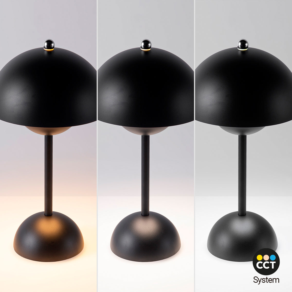 Lámpara de mesa LED CCT portátil - Táctil - Ø160 mm