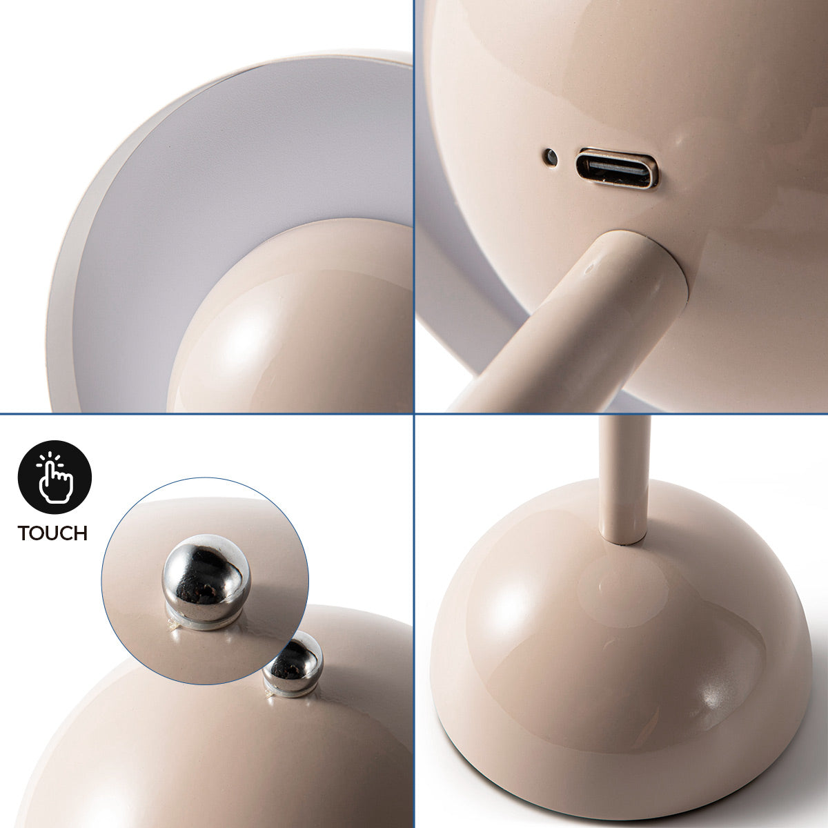 Lámpara de mesa LED CCT portátil - Táctil - Ø160 mm