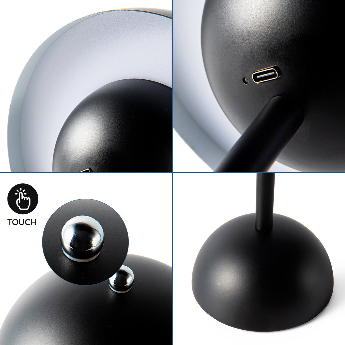 Lámpara de mesa LED CCT portátil - Táctil - Ø160 mm