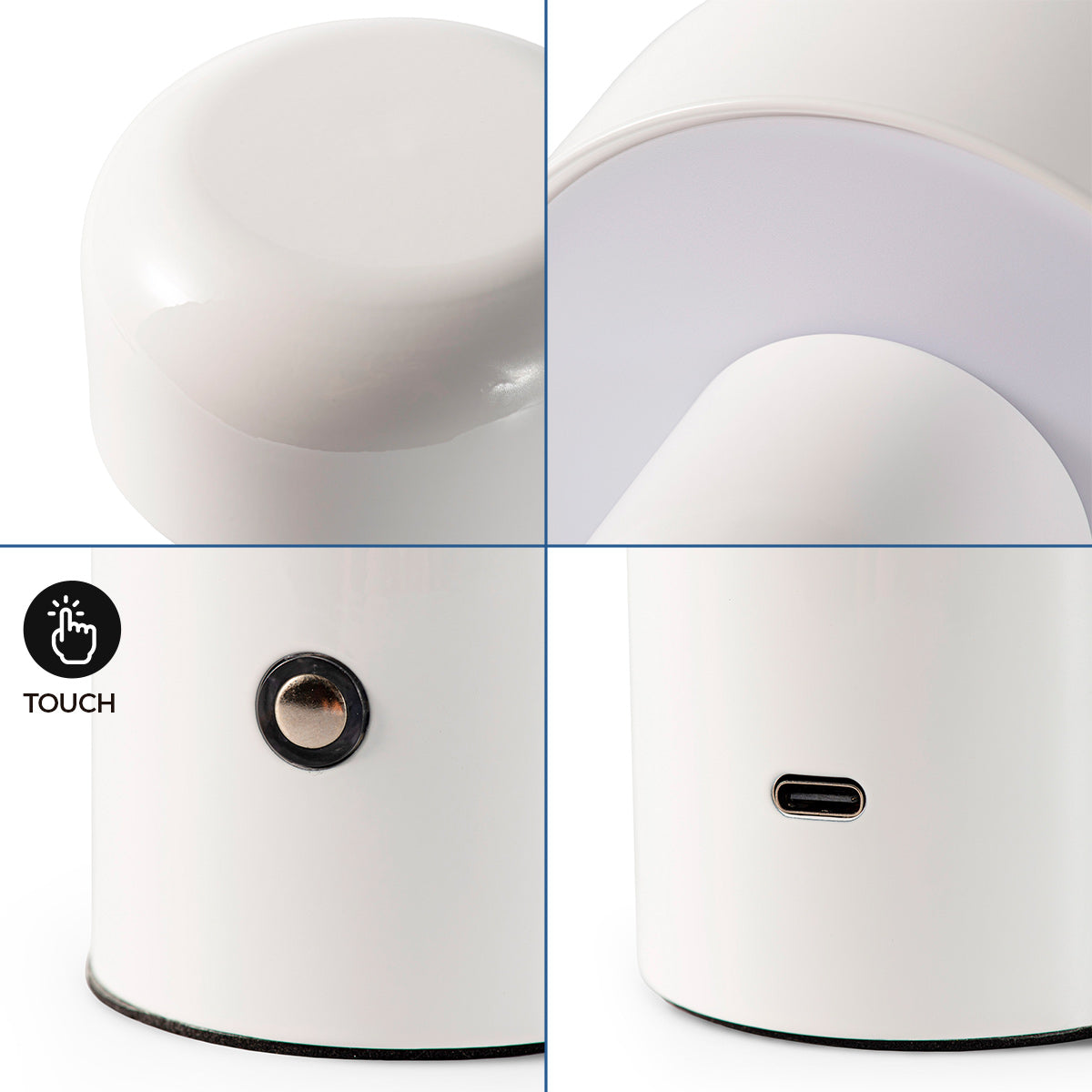 Lámpara de mesa LED CCT portátil - Táctil - Ø125 mm